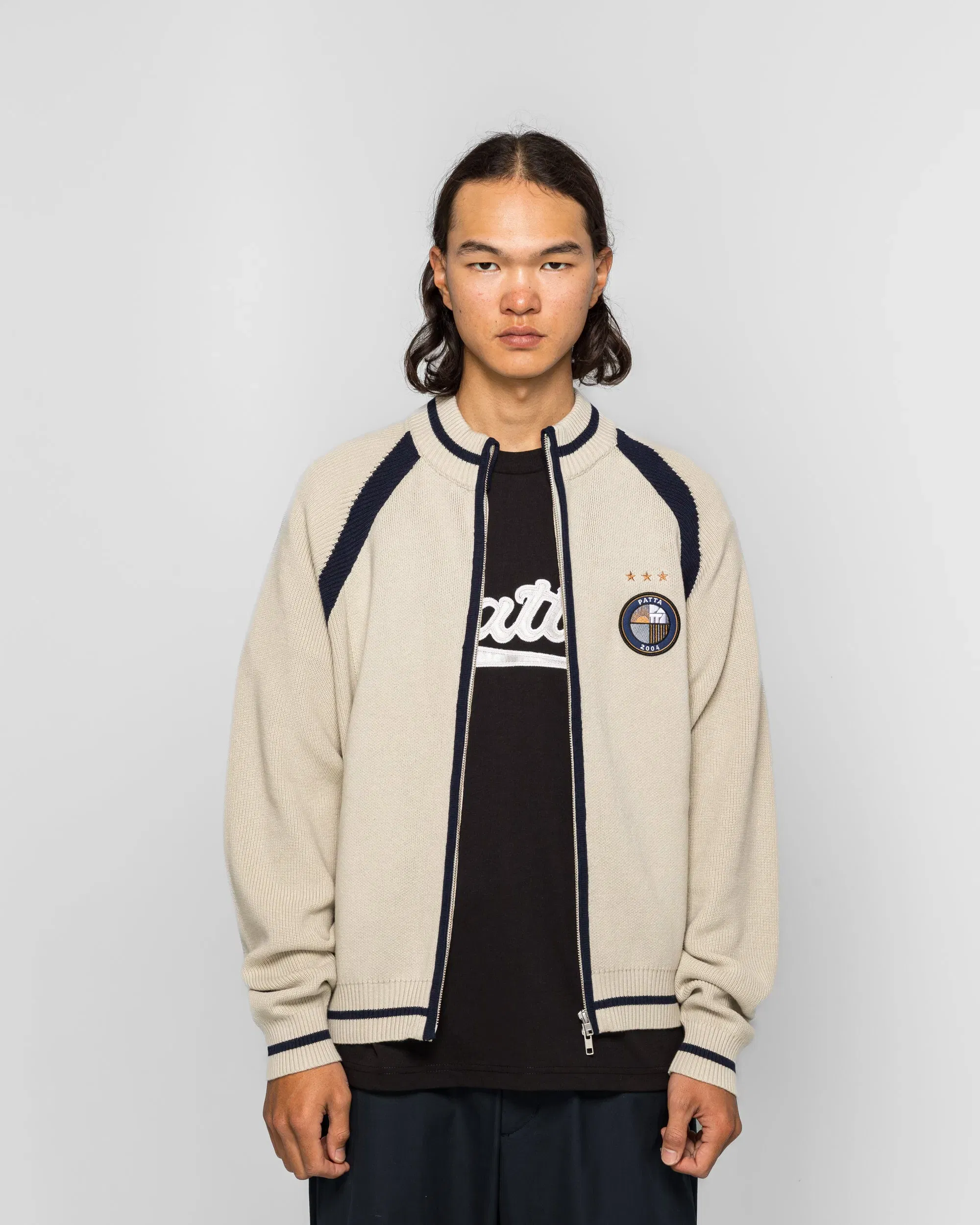PATTA Track Top Cardigan - Vaporous Grey