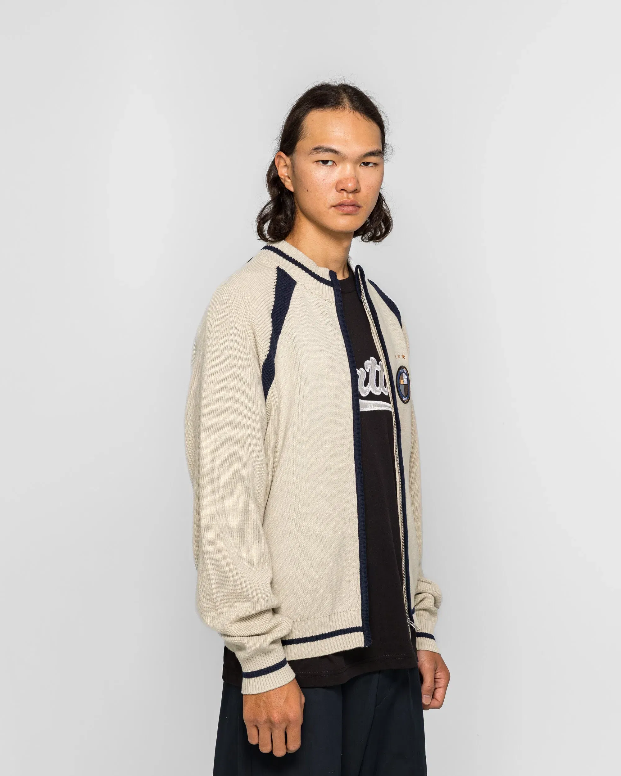 PATTA Track Top Cardigan - Vaporous Grey