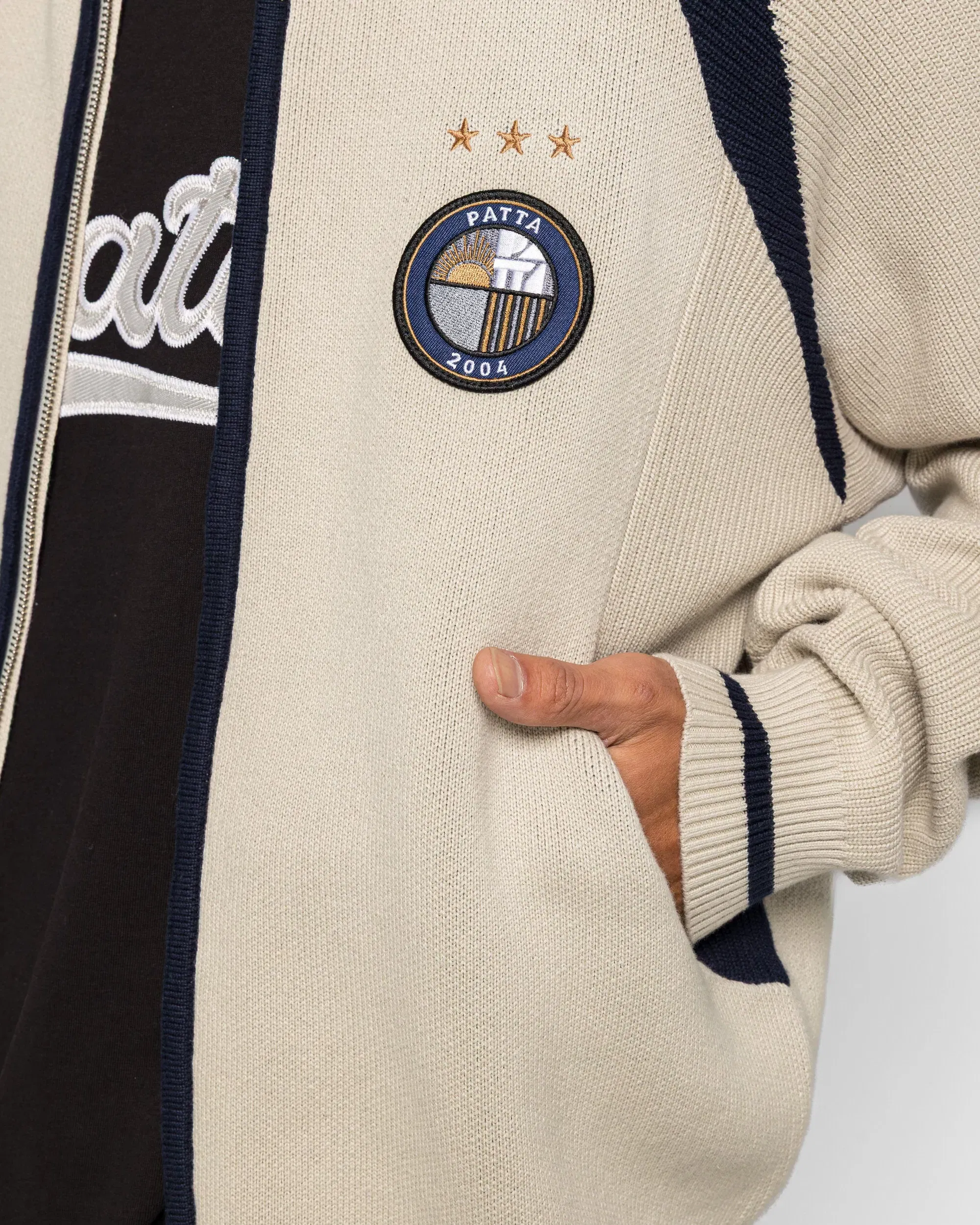 PATTA Track Top Cardigan - Vaporous Grey