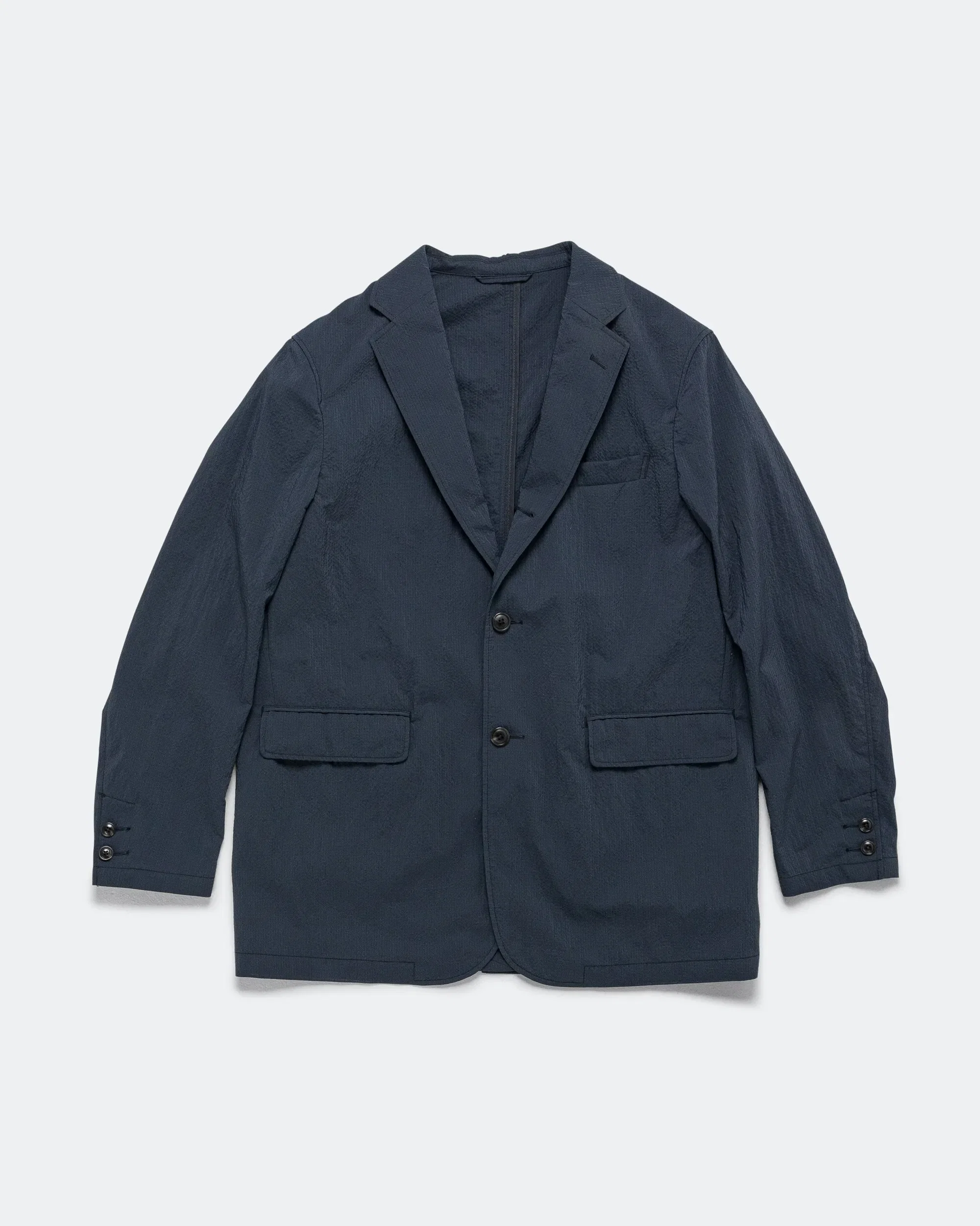 BEAMS PLUS 3B Anywhere(wear) Jacket Seersucker Plaid - Navy