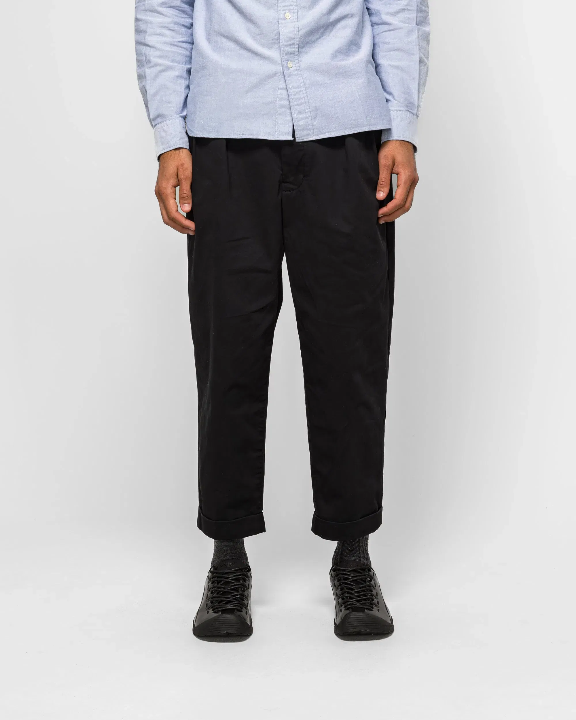 BEAMS PLUS 2 Pleat Twill Pants - Black