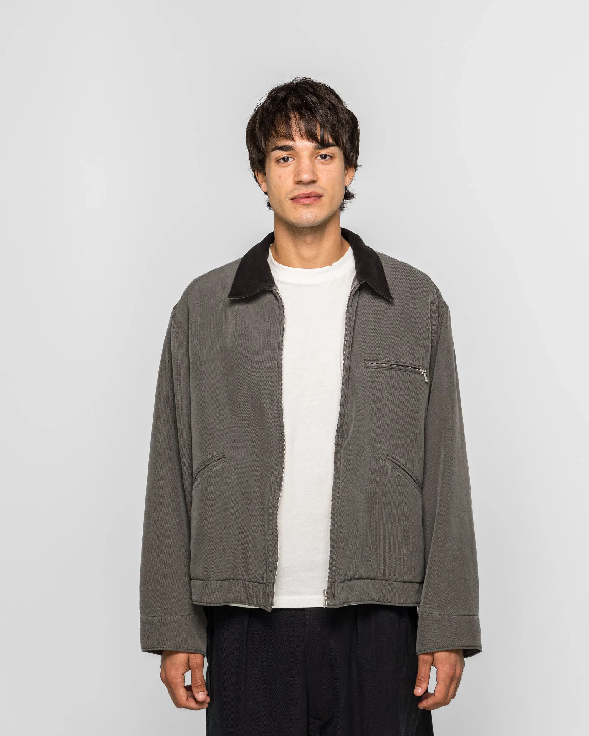 A.PRESSE Vintage Silk Cotton Detroit Jacket - Grey