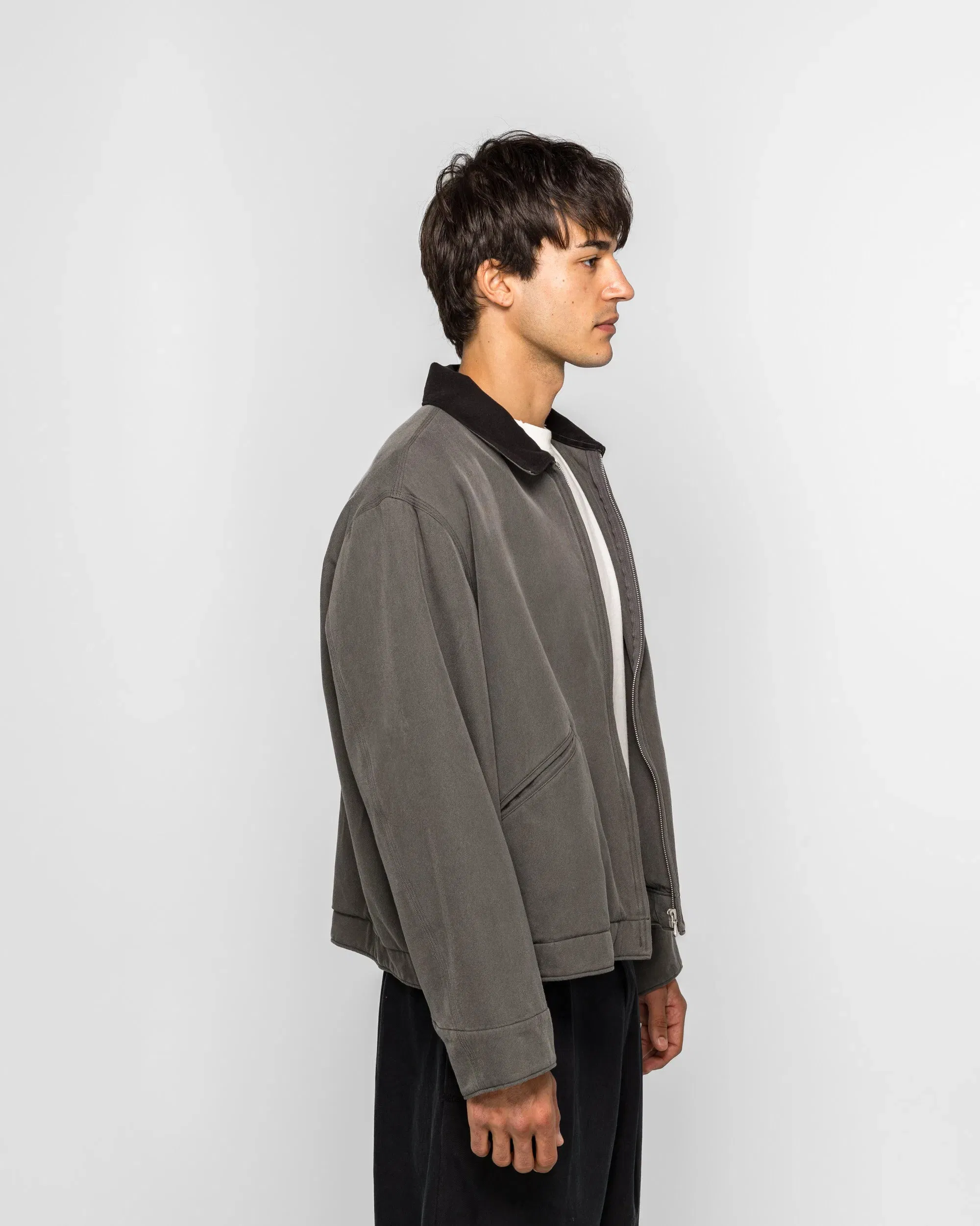 A.PRESSE Vintage Silk Cotton Detroit Jacket - Grey