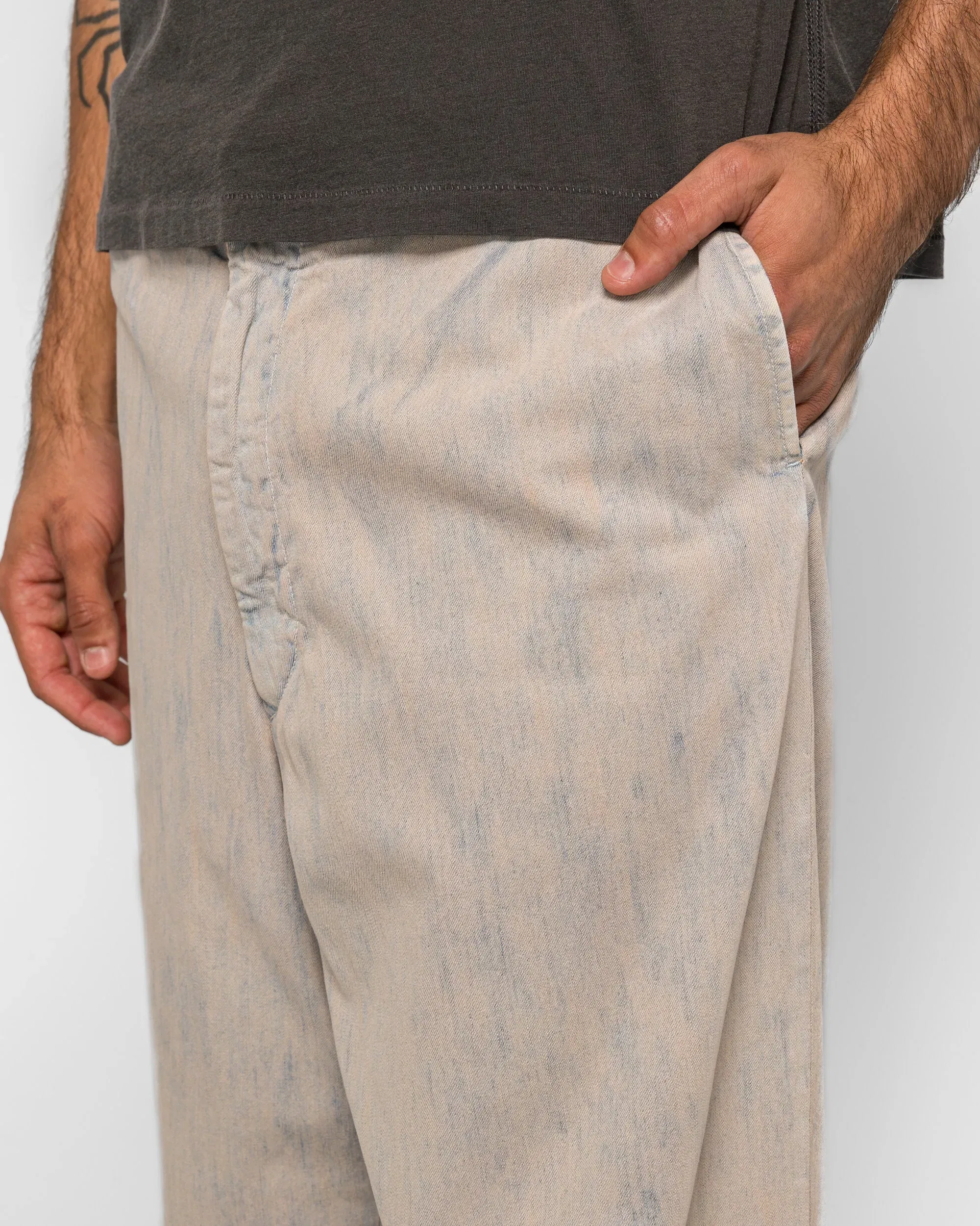 A.PRESSE Vintage Prisoner Denim Pants - Bleach