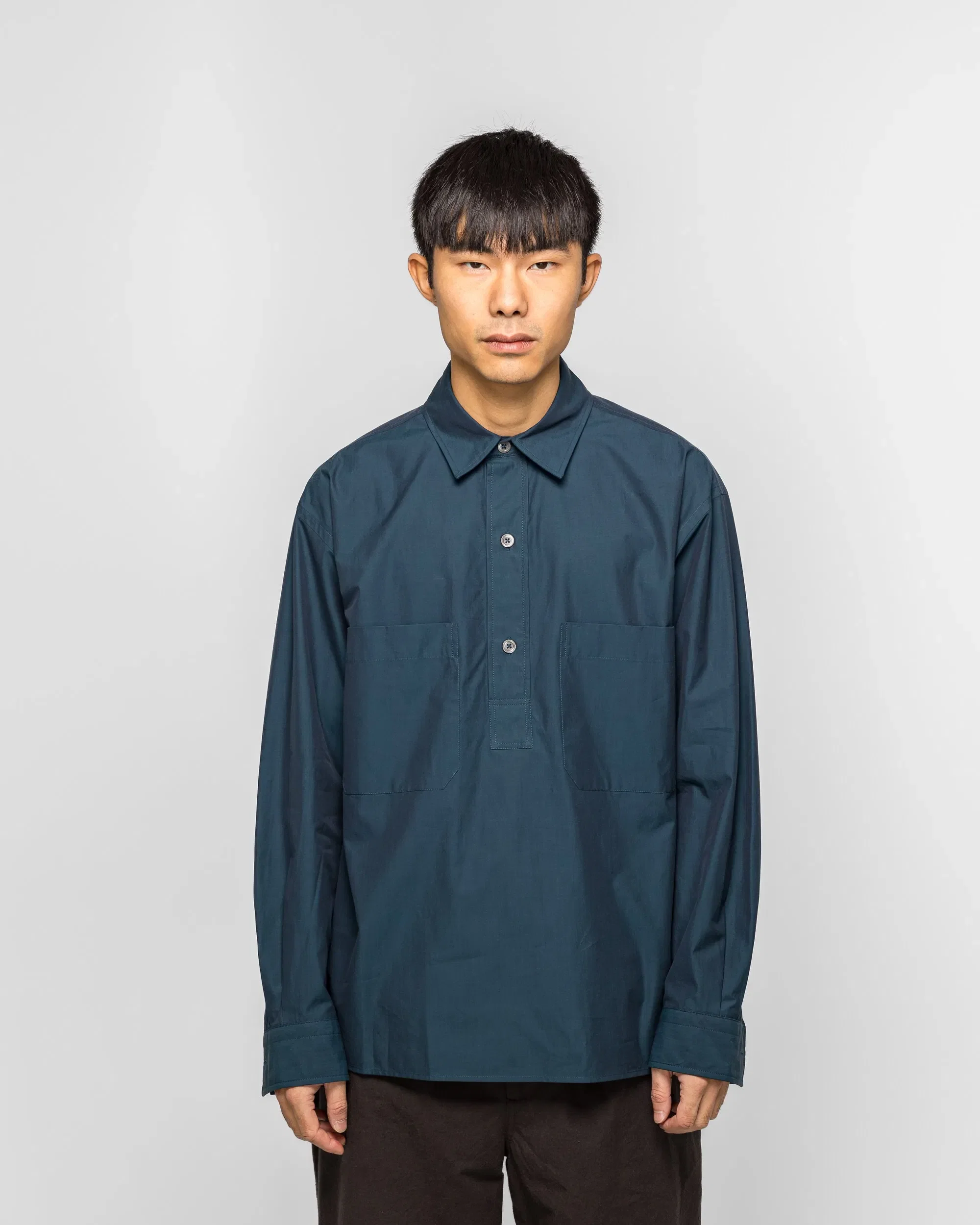 Margaret Howell Archive Overhead Shirt - Marine Yarn Dye Cotton