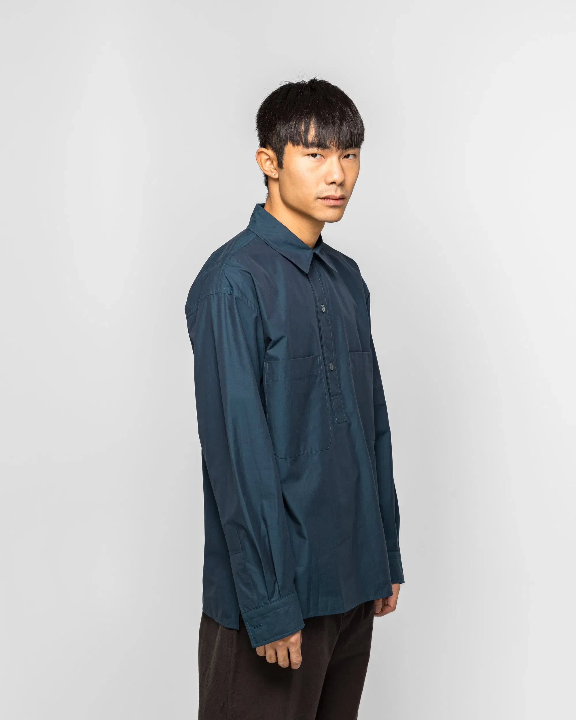 Margaret Howell Archive Overhead Shirt - Marine Yarn Dye Cotton