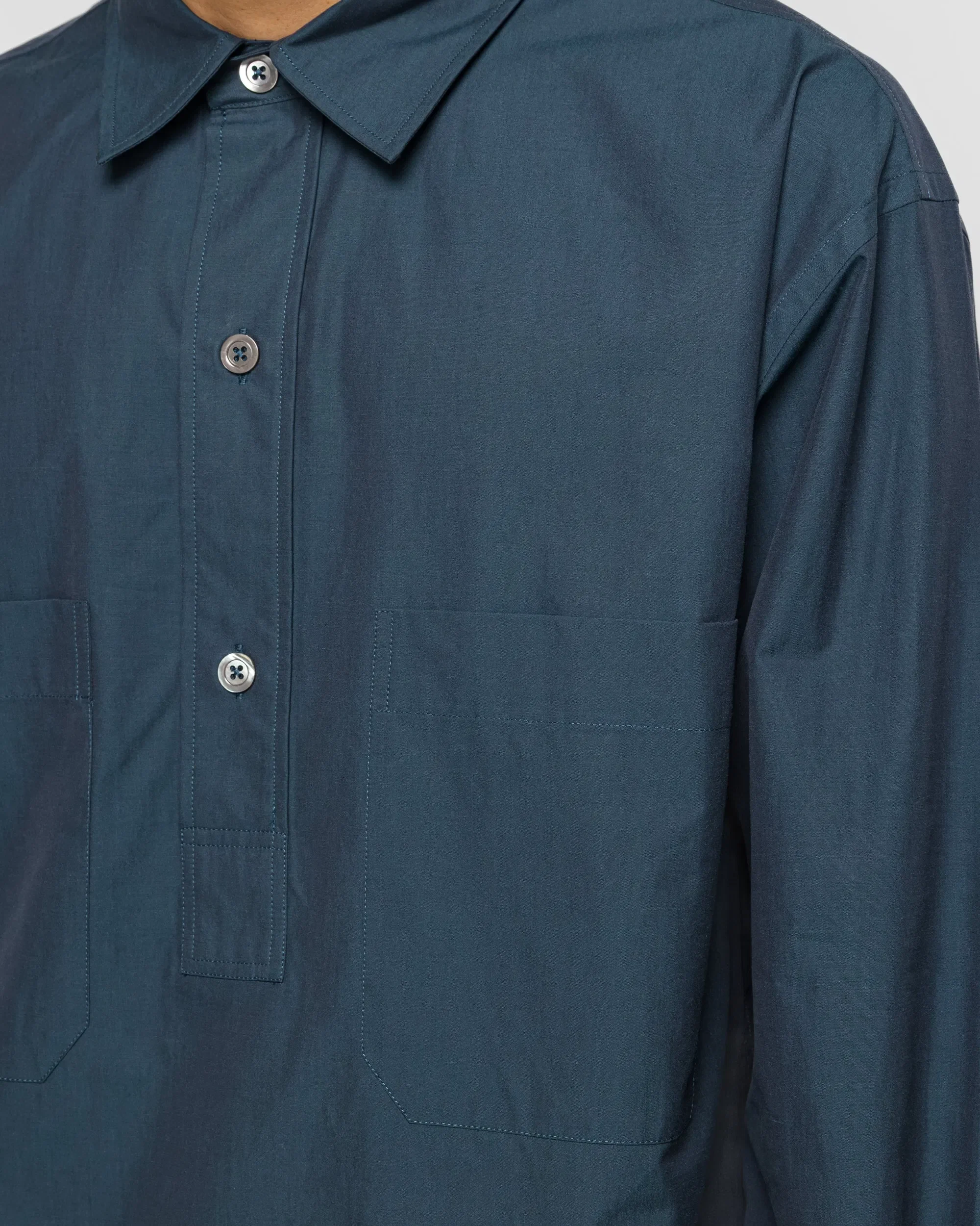 Margaret Howell Archive Overhead Shirt - Marine Yarn Dye Cotton