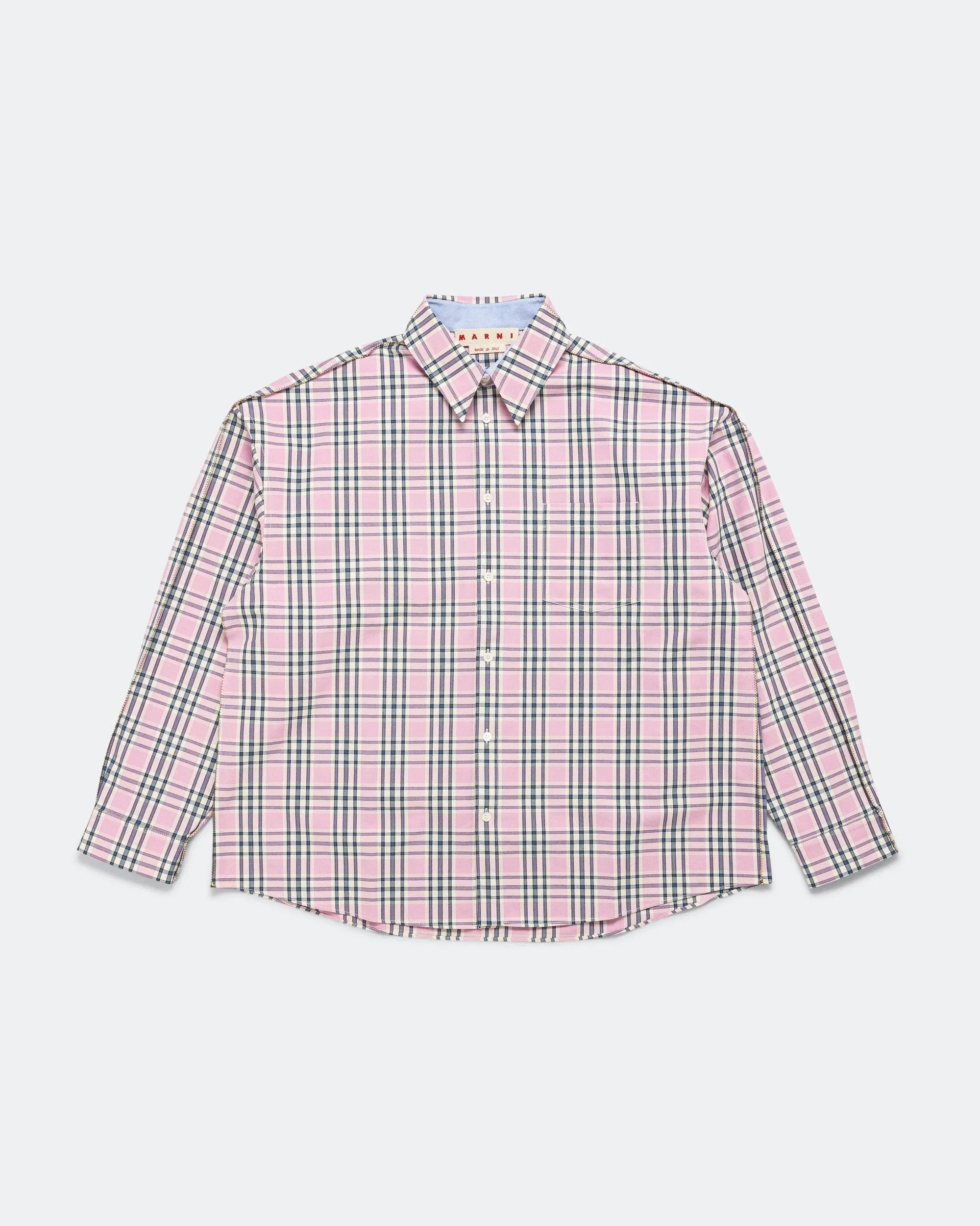 Marni Check Compact Cotton Long-Sleeved Shirt - Quartz