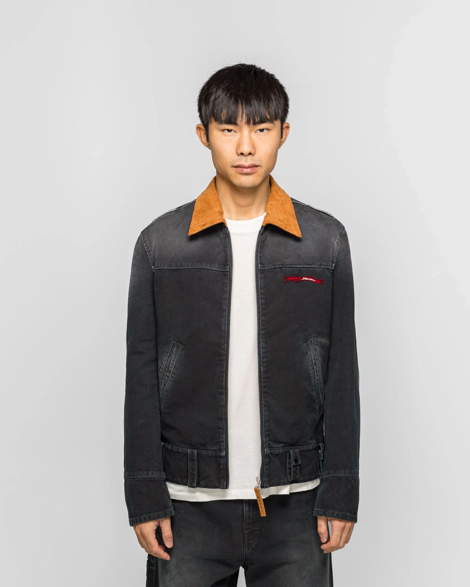 Marni Compact Cotton Canvas Jacket - Black Garment Dye