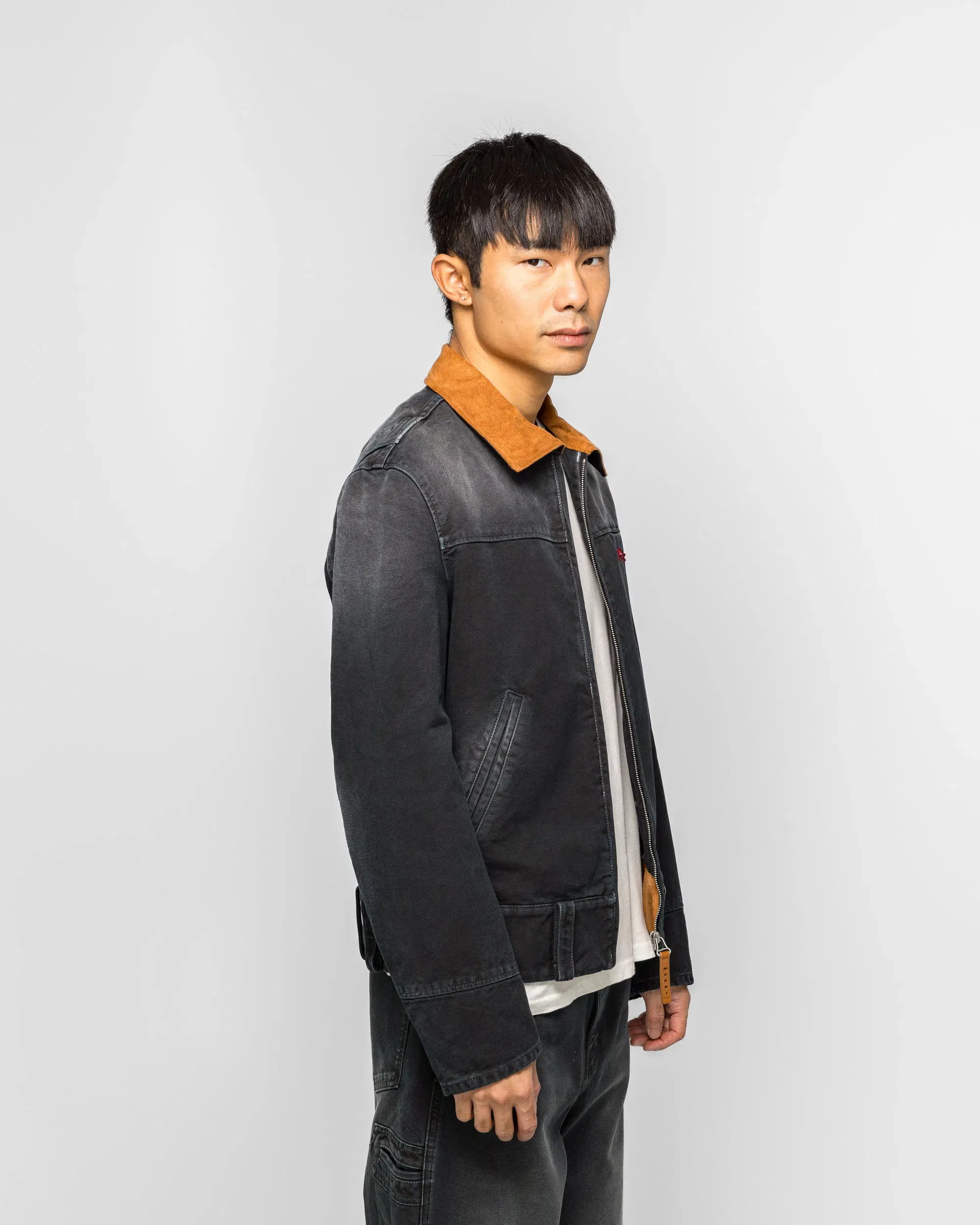 Marni Compact Cotton Canvas Jacket - Black Garment Dye