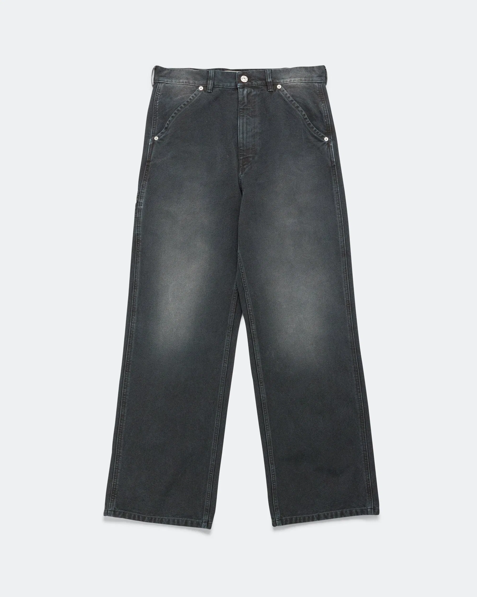 Marni Canvas Trousers with Marni flag patch - Black