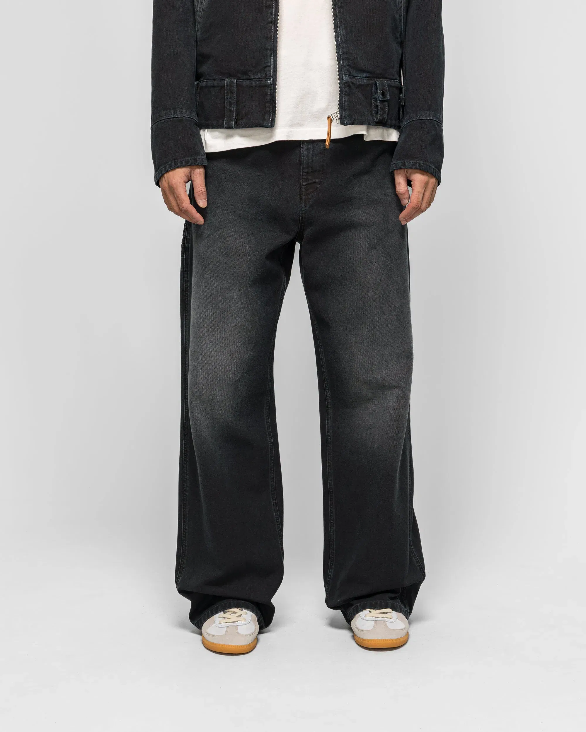 Marni Canvas Trousers with Marni flag patch - Black