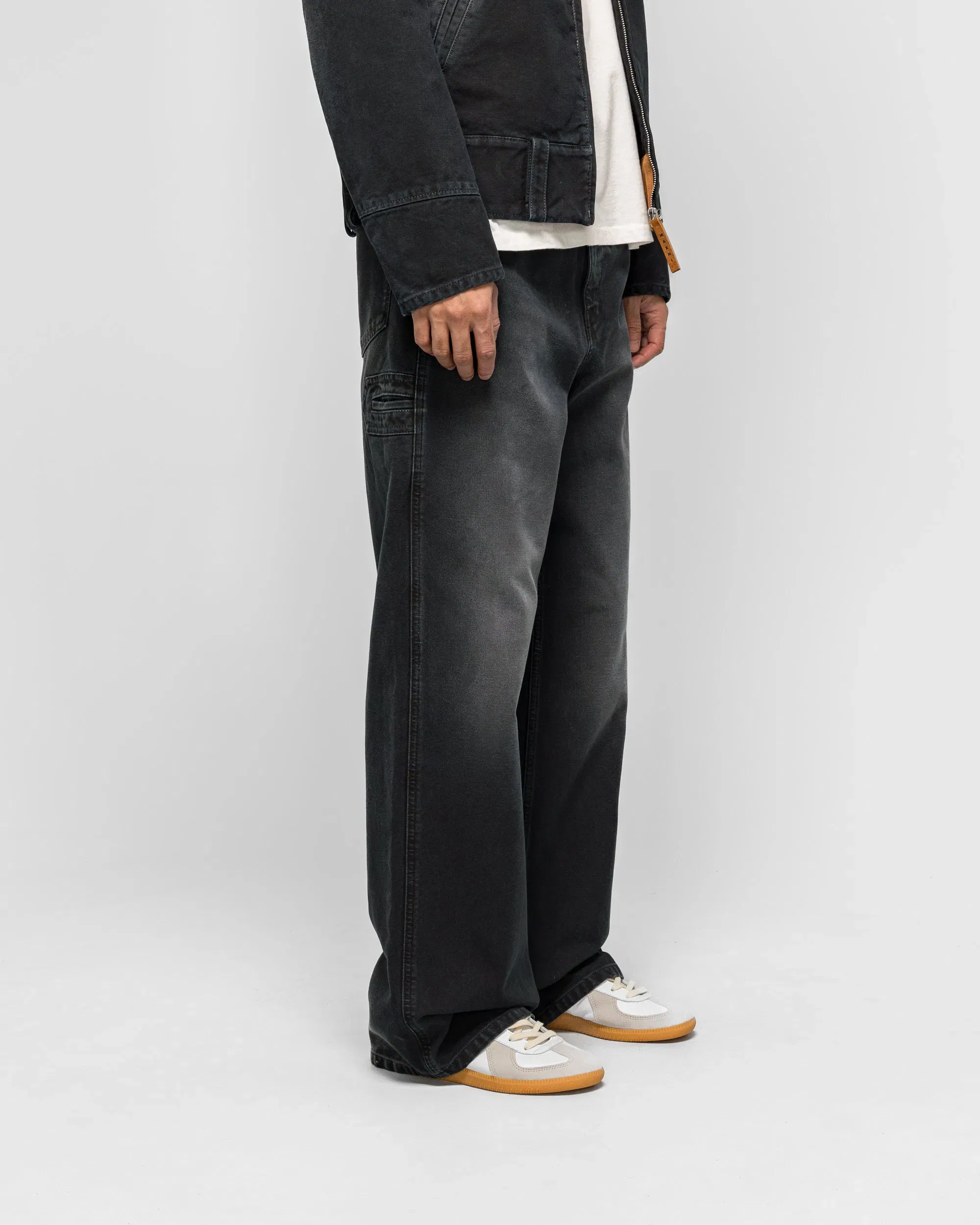 Marni Canvas Trousers with Marni flag patch - Black