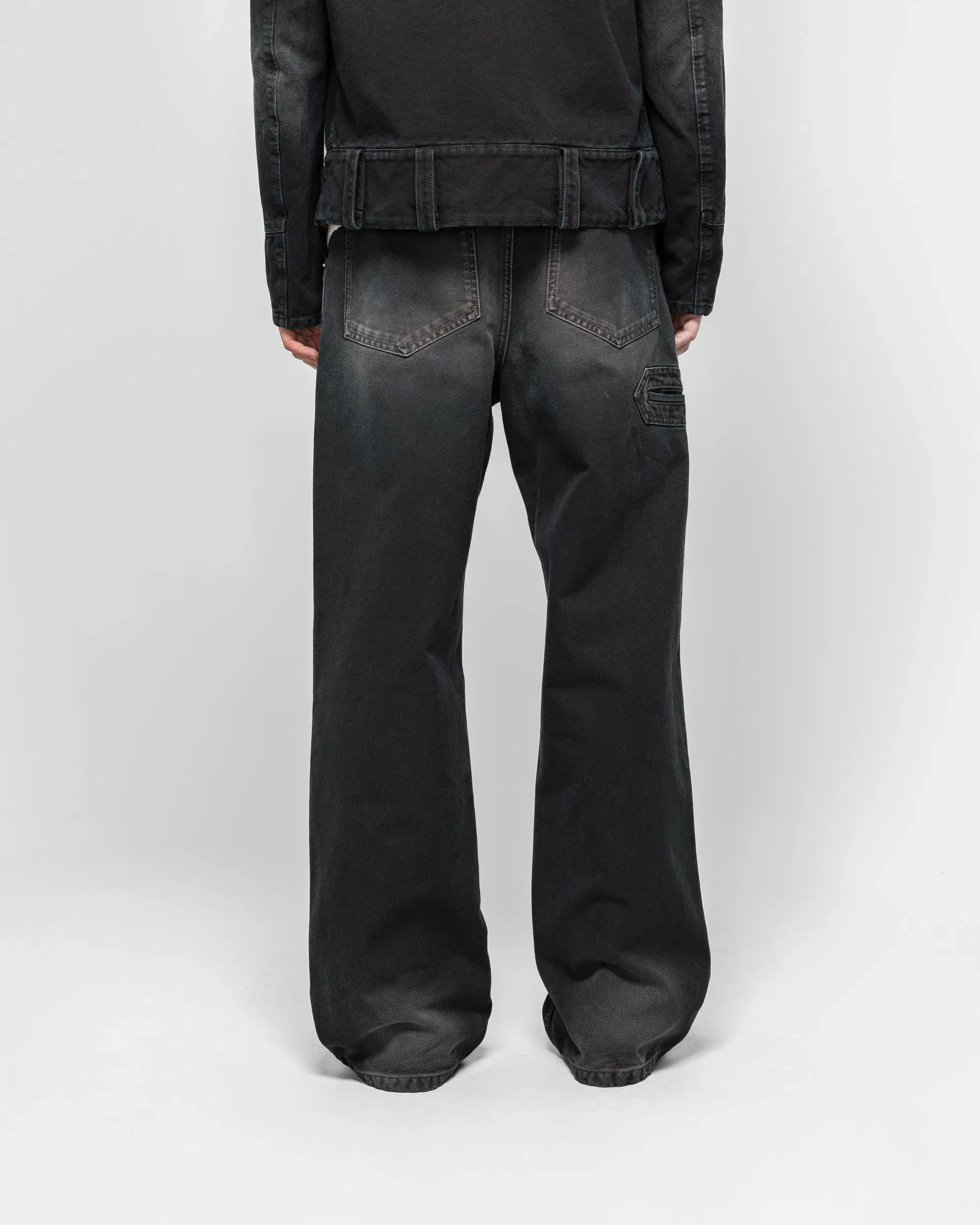 Marni Canvas Trousers with Marni flag patch - Black