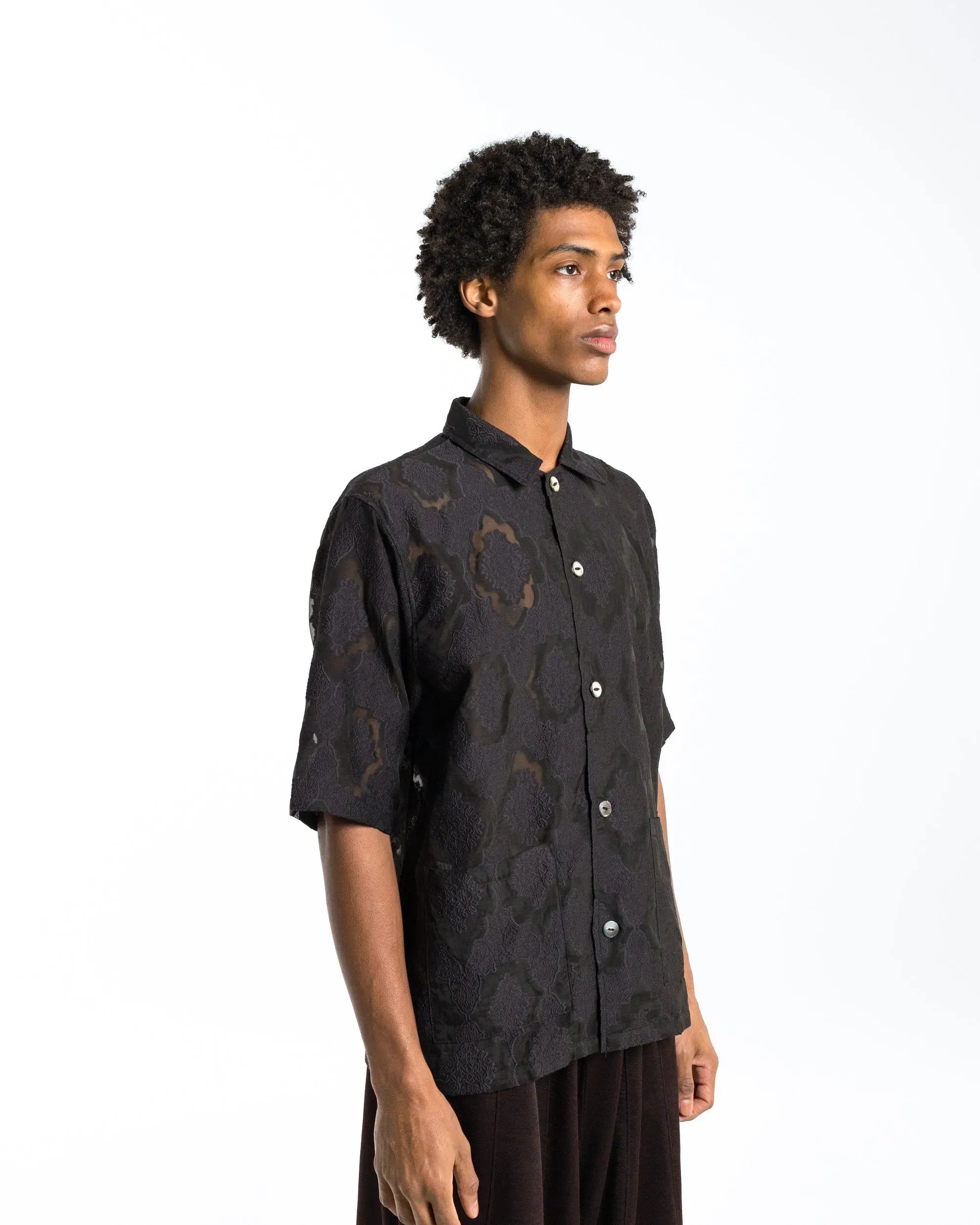 Needles Cabana Shirt - Purple Victorian Sheer