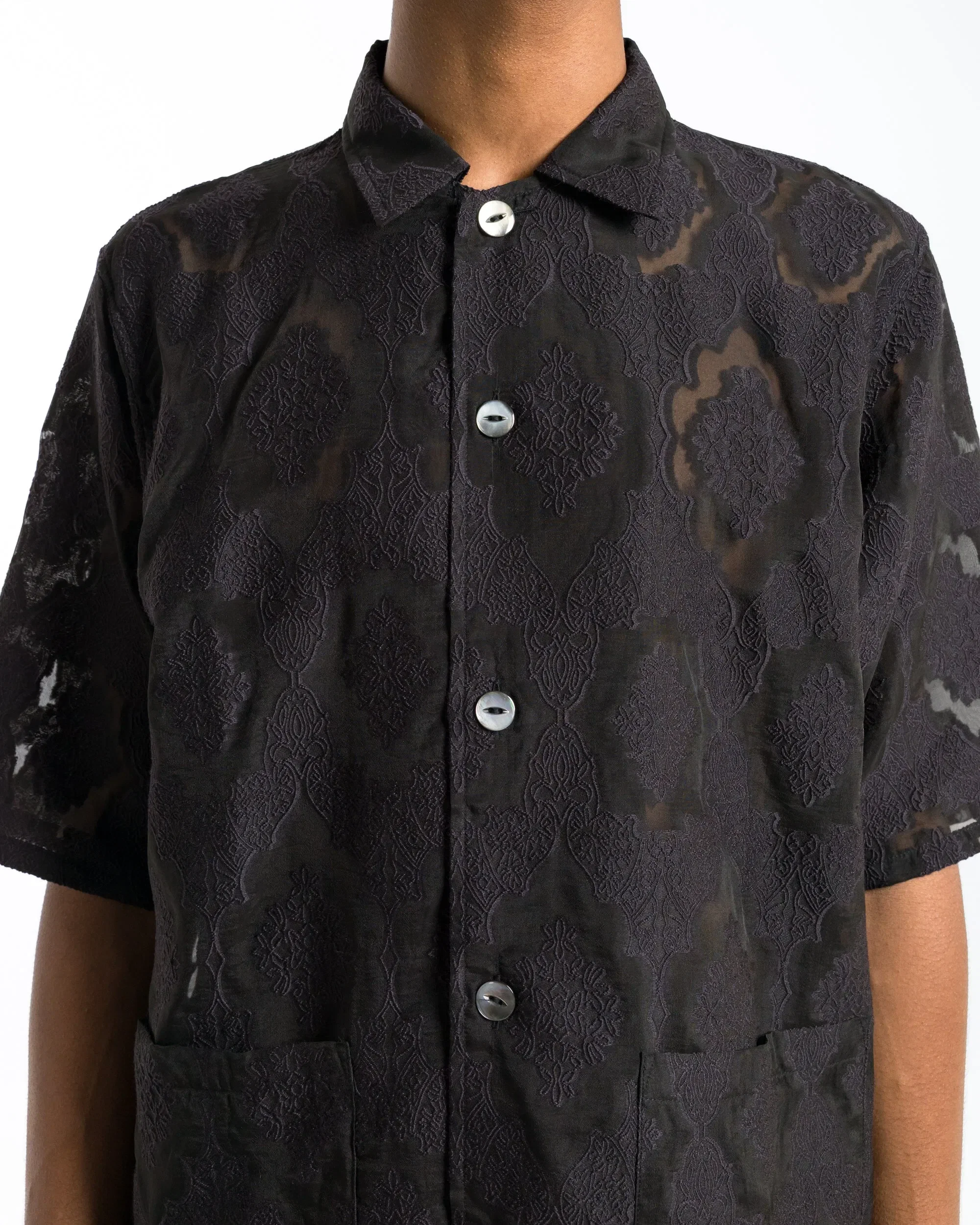 Needles Cabana Shirt - Purple Victorian Sheer
