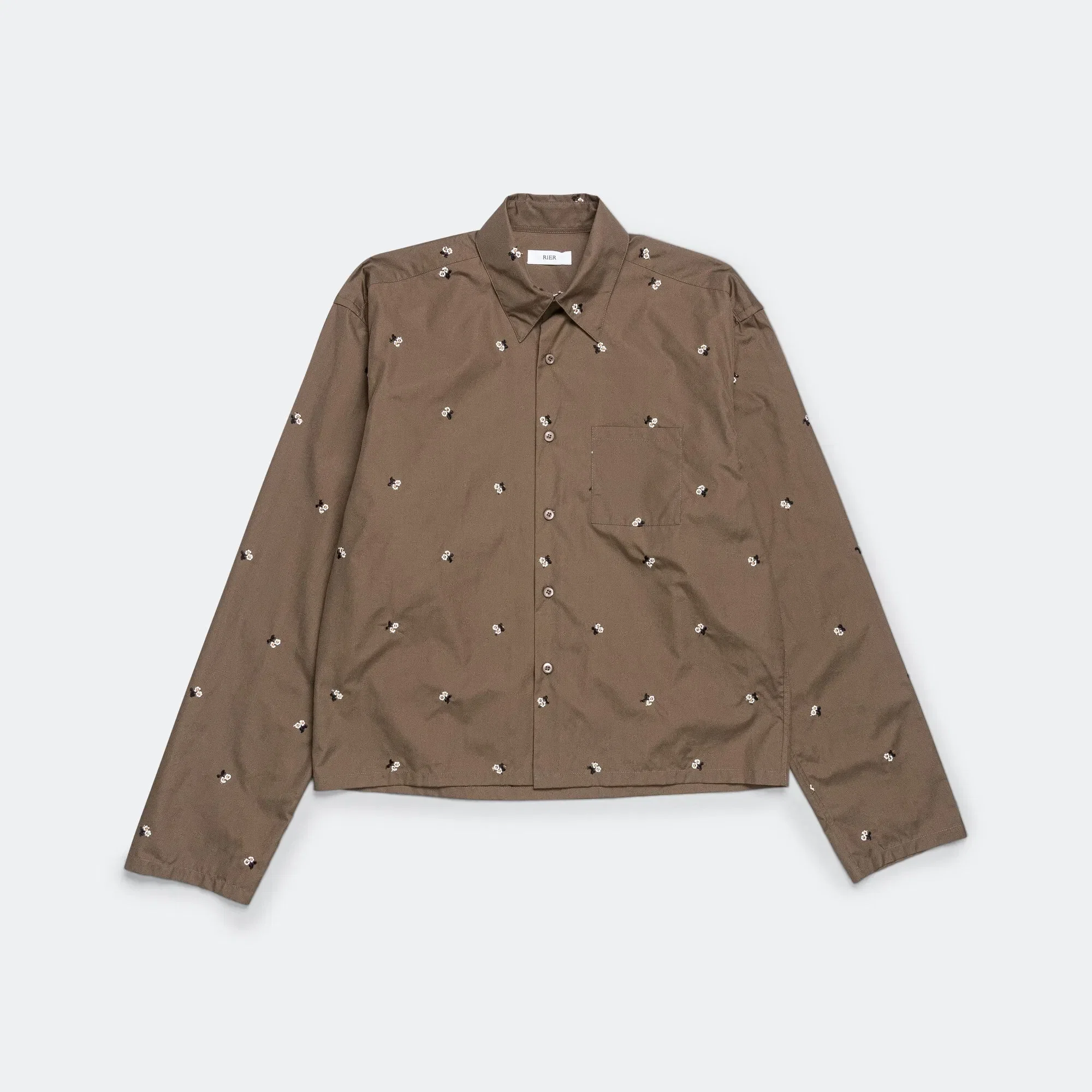 Rier Popeline Shirt - Castoro Flowers