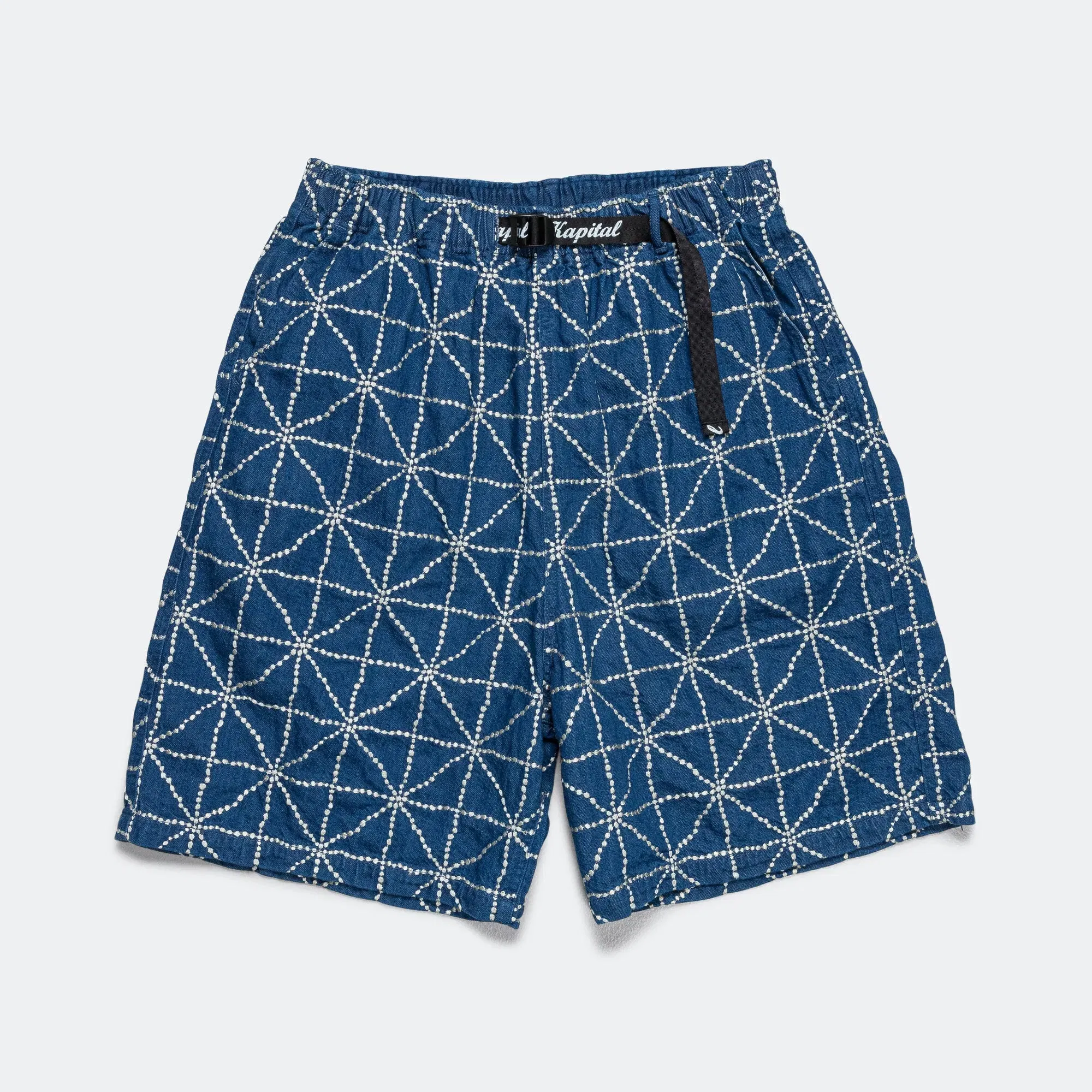 KAPITAL 8oz Denim FOLK-DOJO EASY Shorts - Midtone