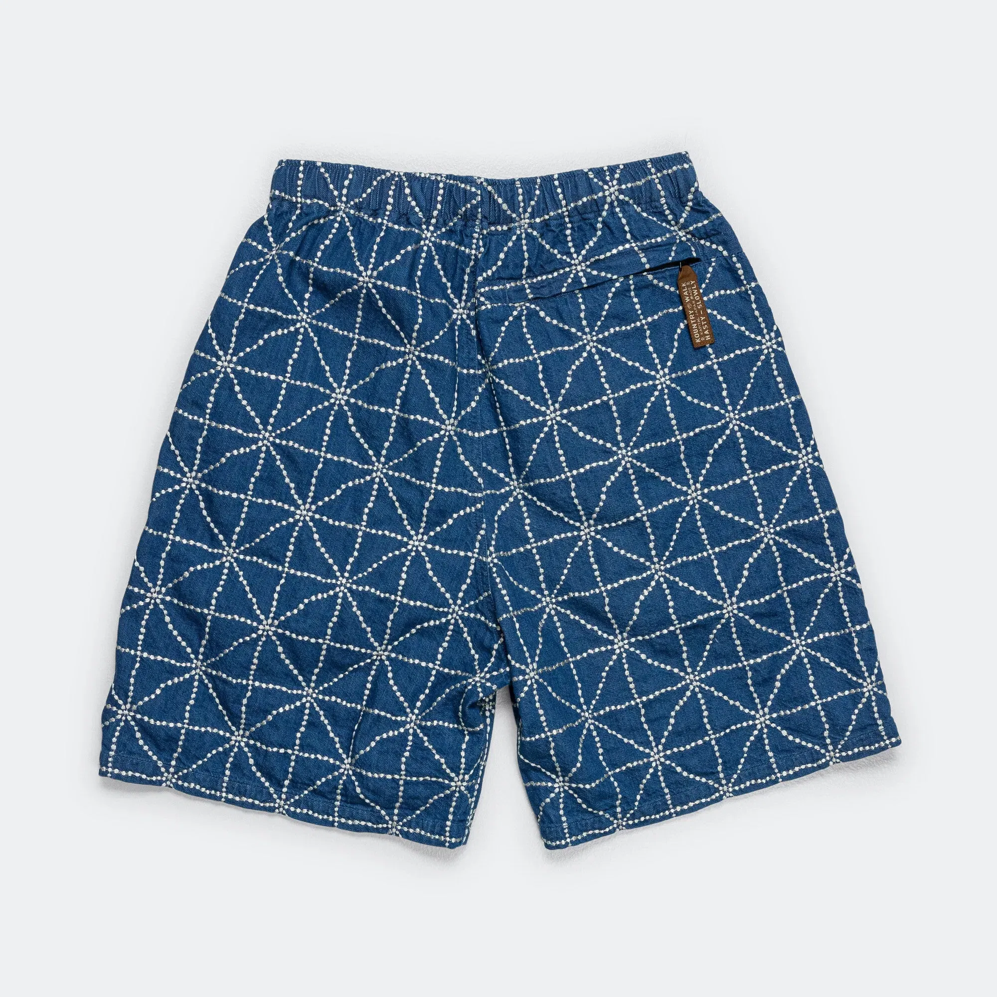 KAPITAL 8oz Denim FOLK-DOJO EASY Shorts - Midtone