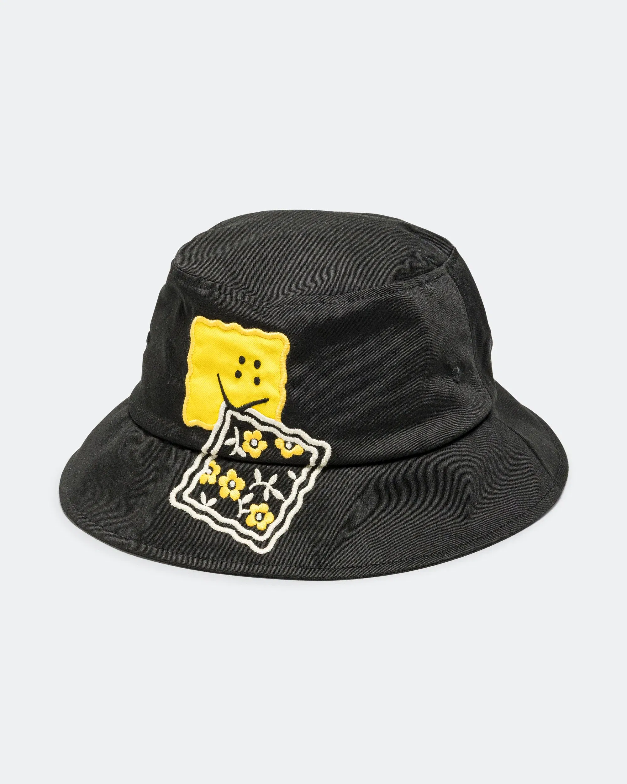 KAPITAL Chino Bucket Hat Short Brim (PECKISH RAINBOWY) - Black