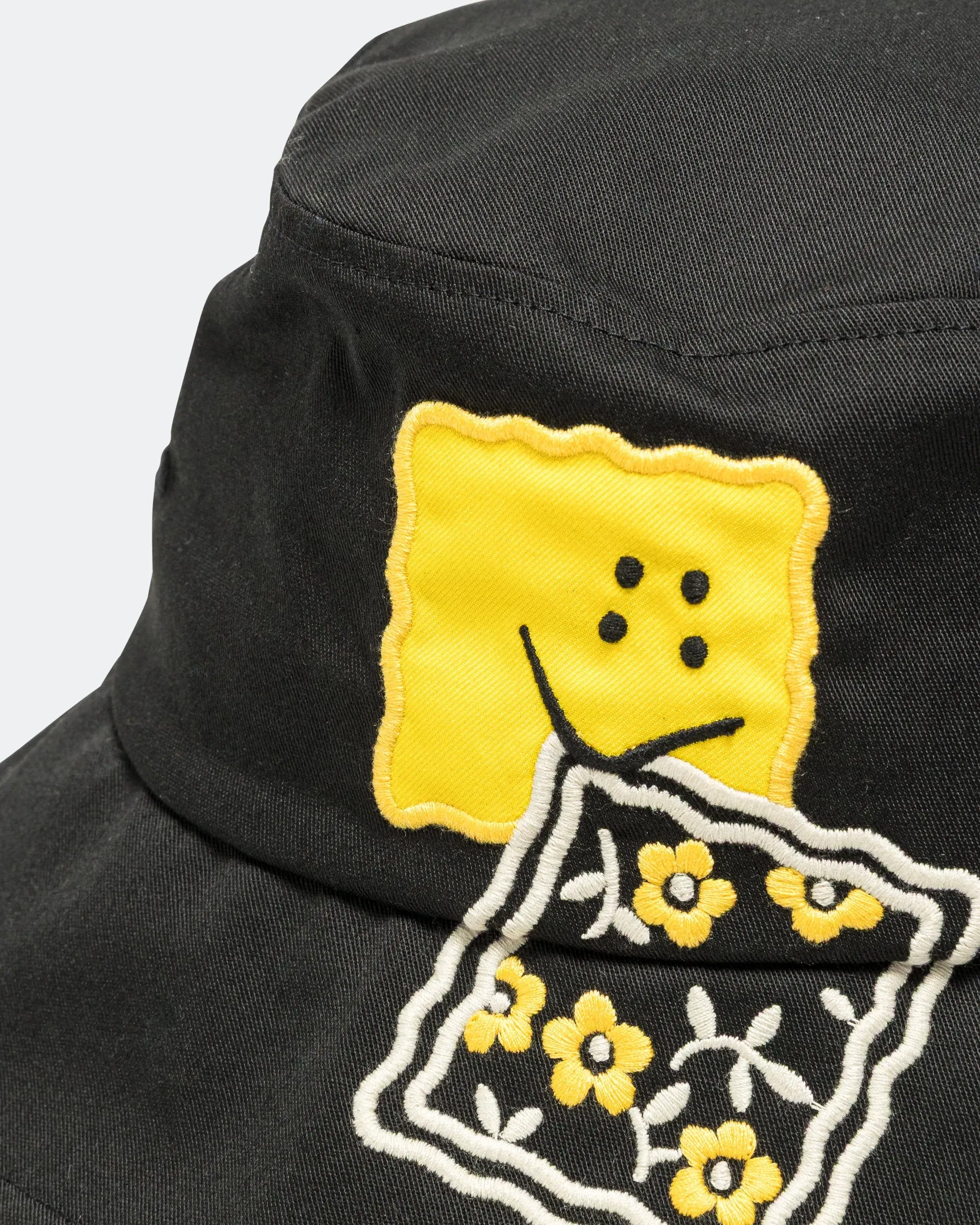 KAPITAL Chino Bucket Hat Short Brim (PECKISH RAINBOWY) - Black