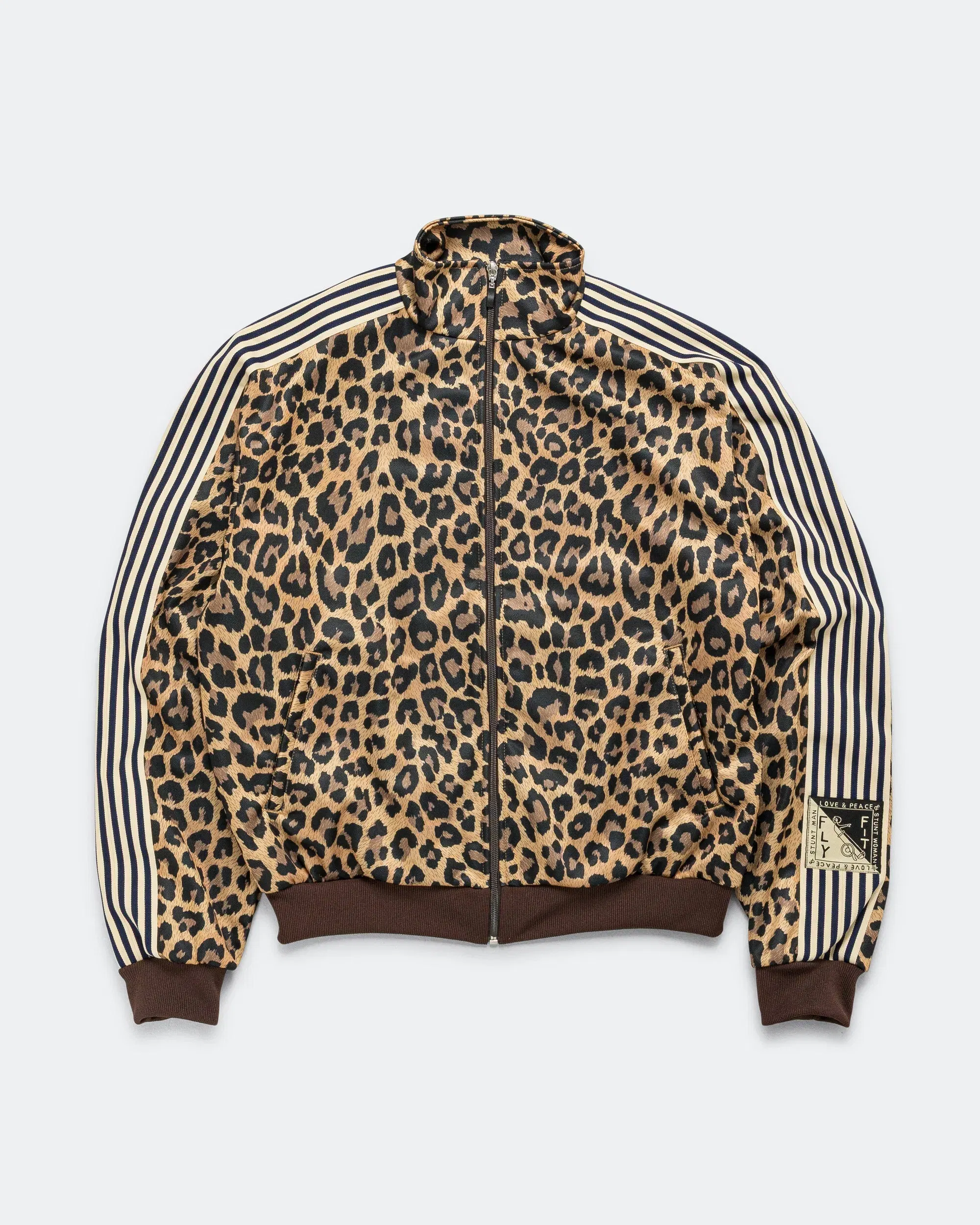 KAPITAL Smooth Jersey Leopard STANTMAN & WOMAN Track JKT - Brown