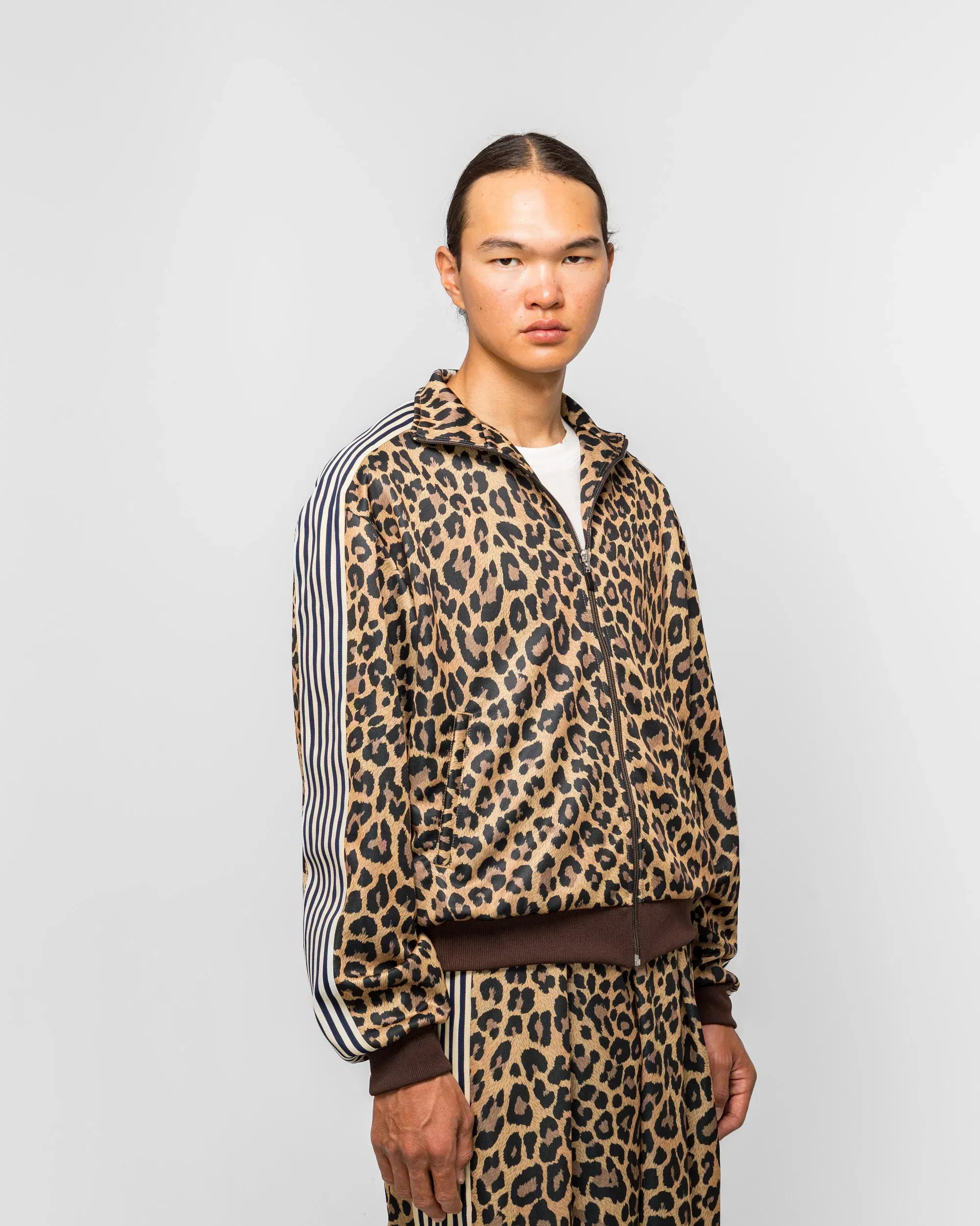 KAPITAL Smooth Jersey Leopard STANTMAN & WOMAN Track JKT - Brown