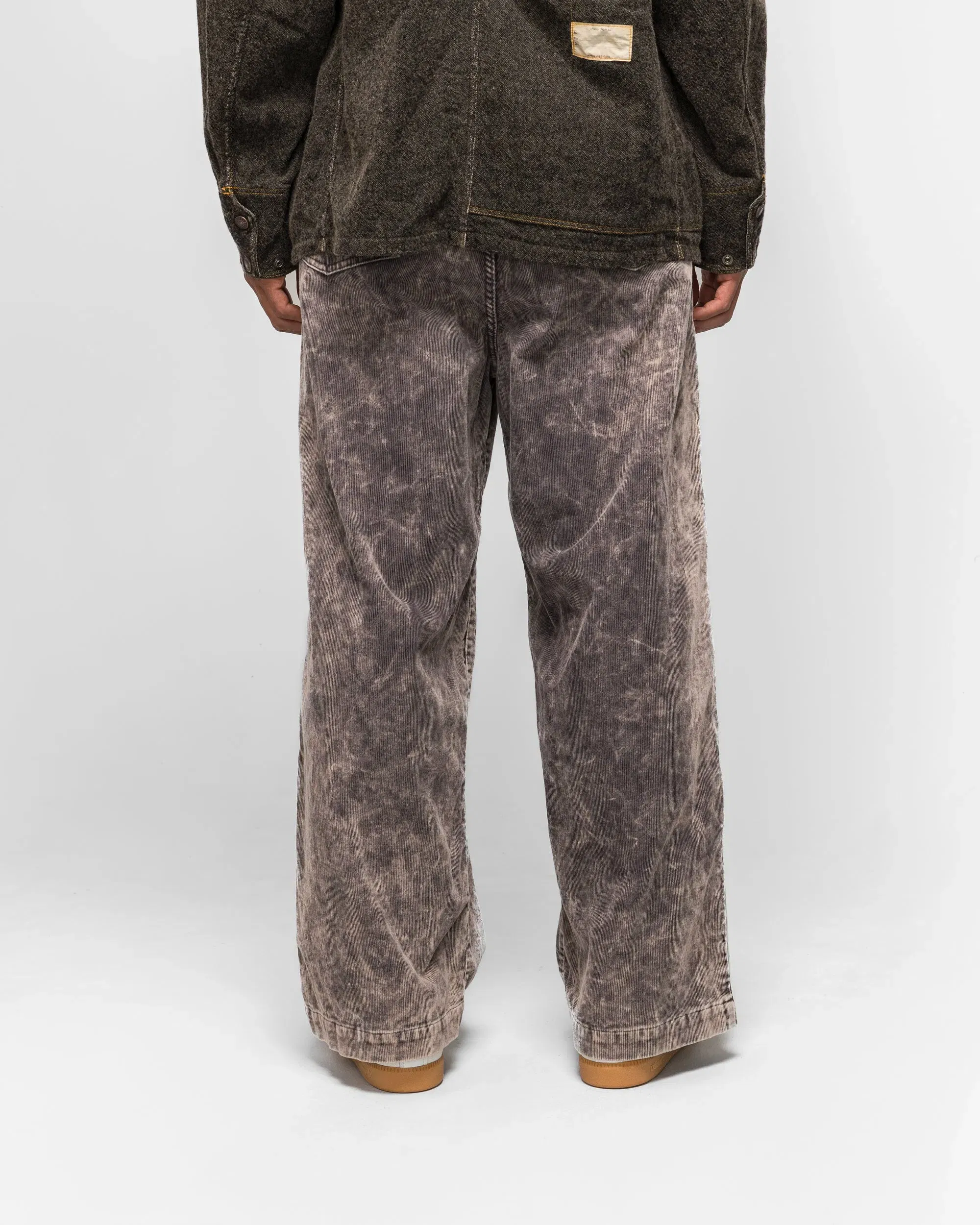 KAPITAL 14W Corduroy BOOGIE-DAY PORT Baggy Pants (Dirty Dyed) - Grey