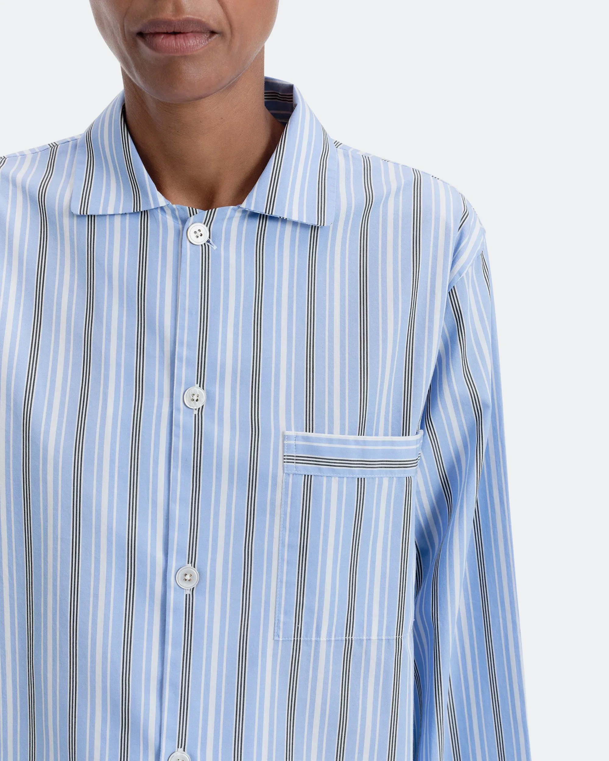 TEKLA Pyjama Shirt - Stave Stripes