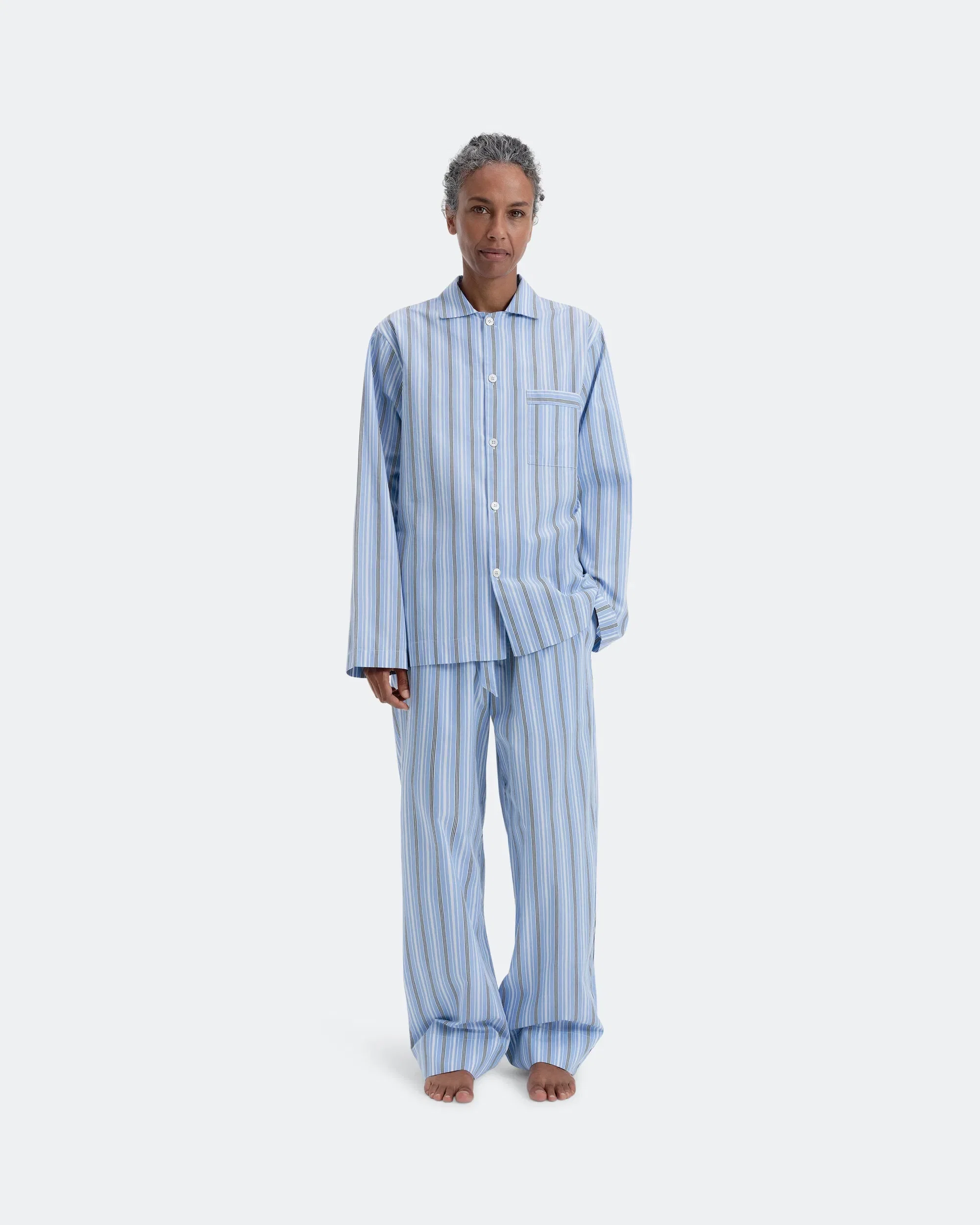 TEKLA Pyjama Shirt - Stave Stripes