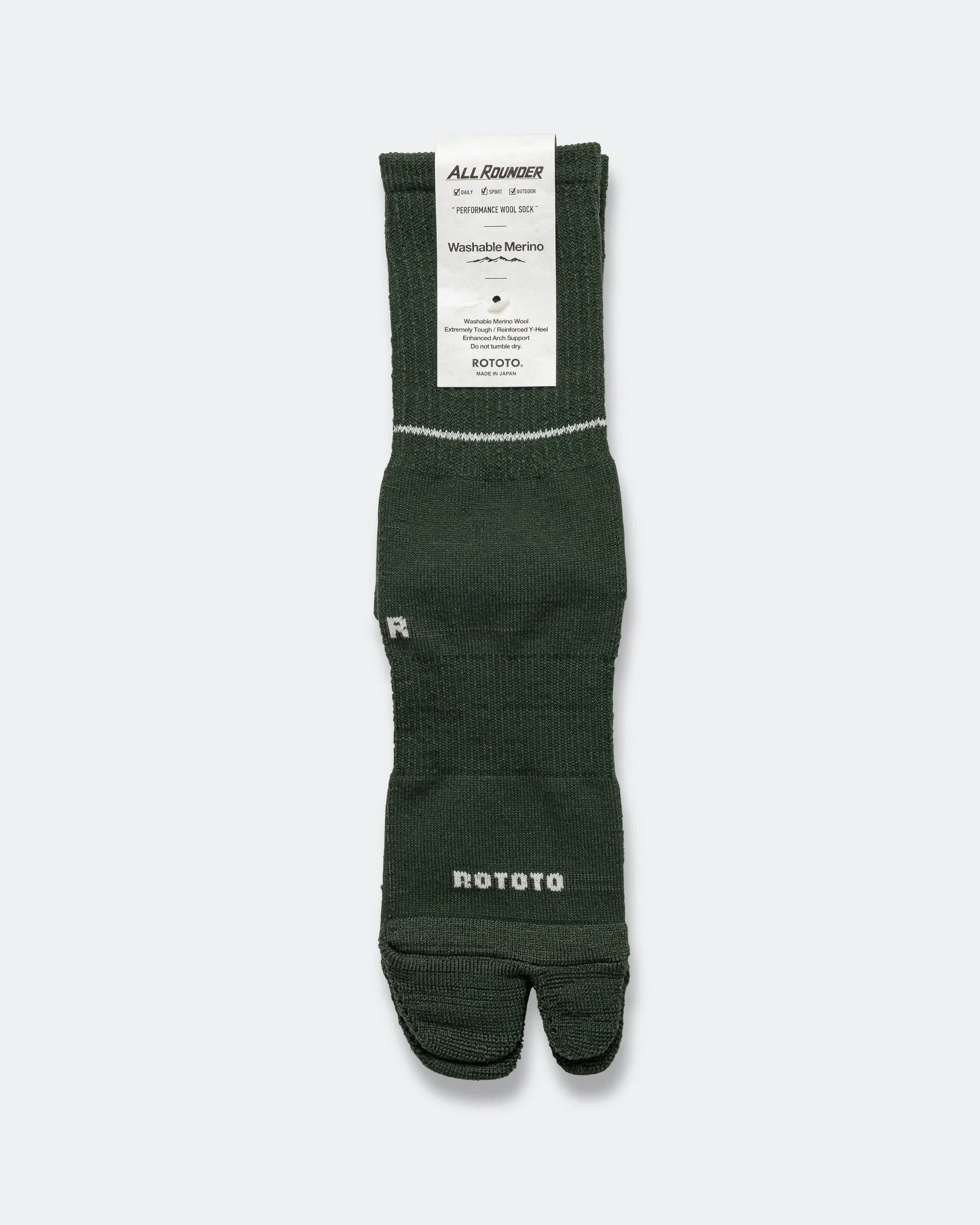 RoToTo Allrounder Merino Tabi Sock - Dark Green