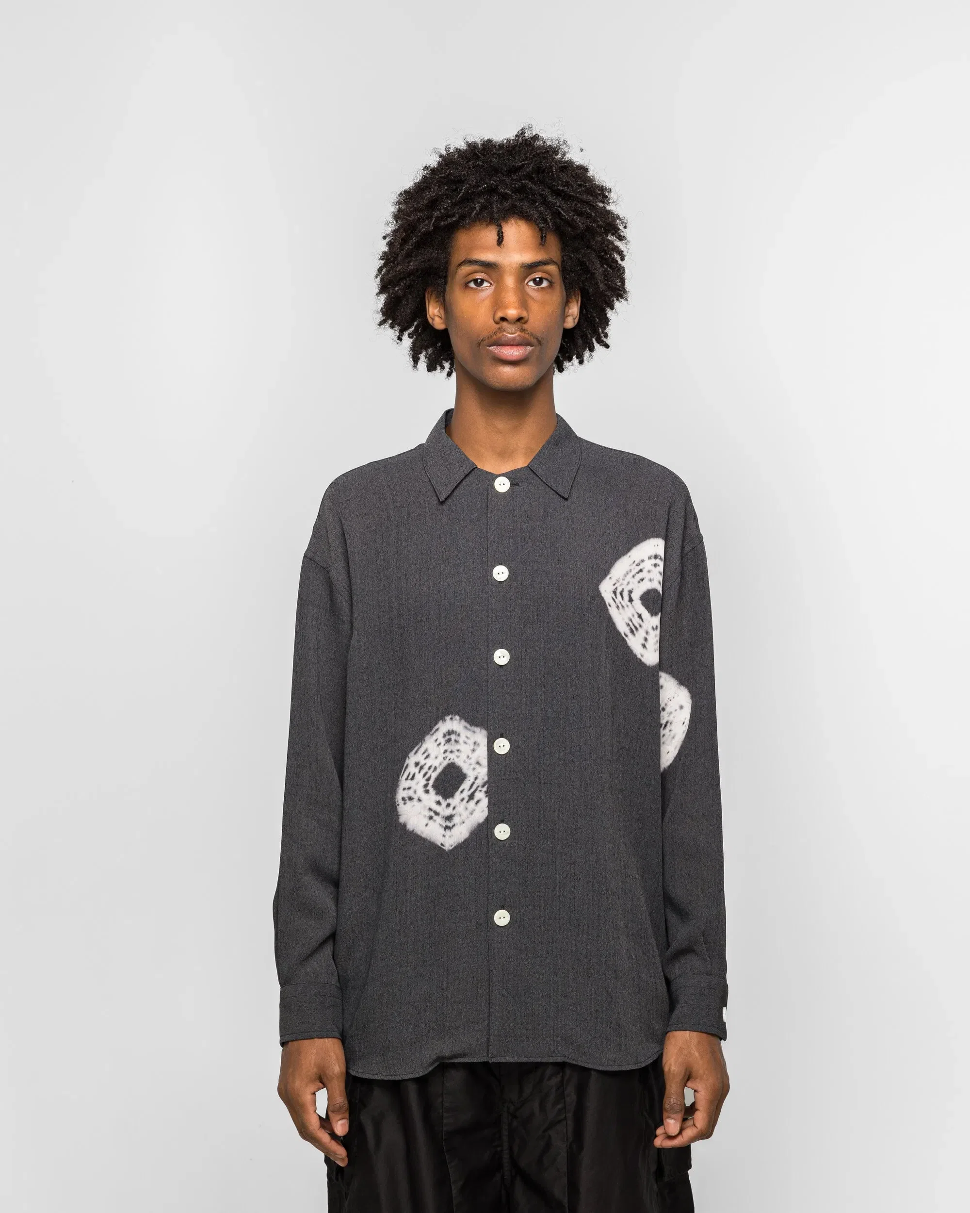 Needles Uncon Shirt - Charcoal Tie Dye/Crepe