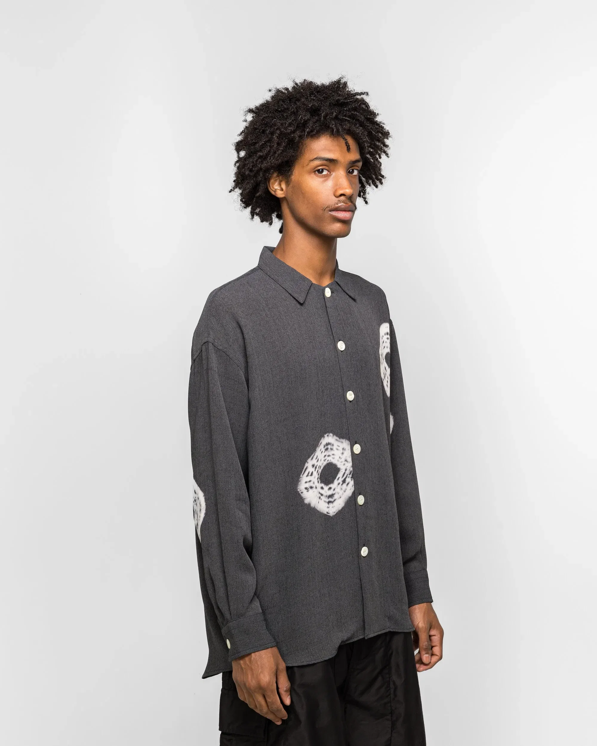 Needles Uncon Shirt - Charcoal Tie Dye/Crepe