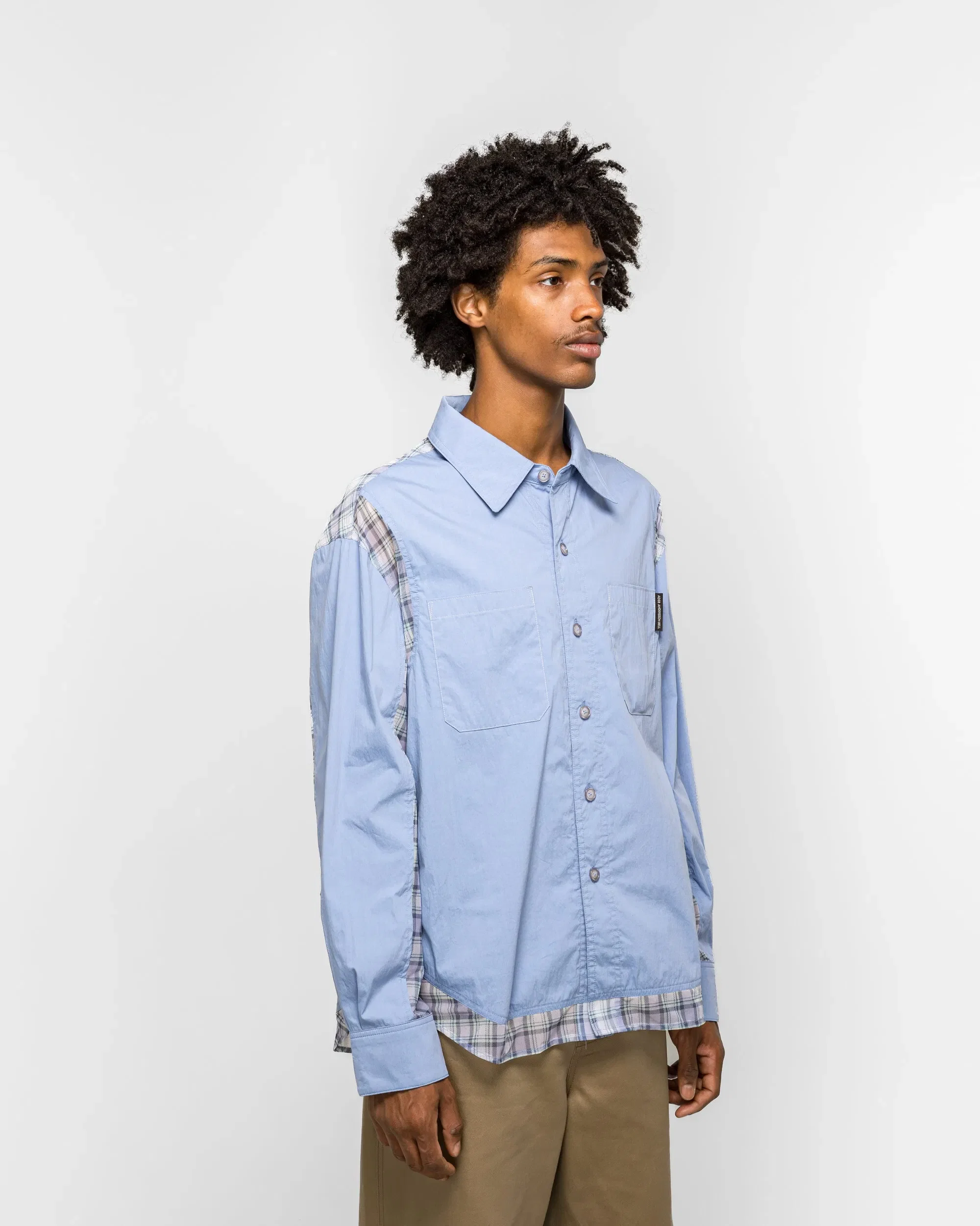 Andersson Bell Aprol Mesh Panel Shirt - Sky Blue