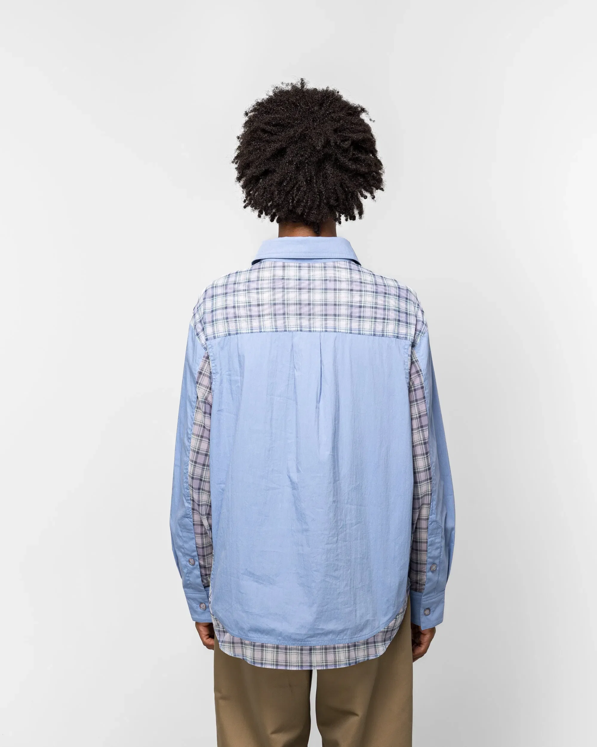 Andersson Bell Aprol Mesh Panel Shirt - Sky Blue