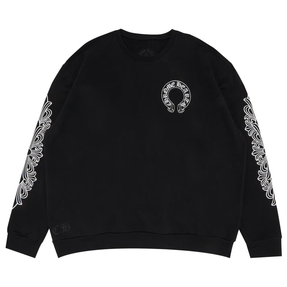 Chrome Hearts Horseshoe Logo Crewneck Sweatshirt Black
