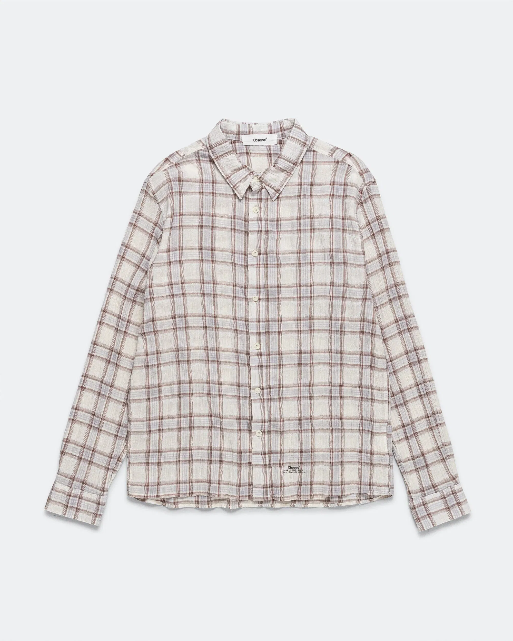 Observe Seersucker Plaid Shirt - Brown/Blue