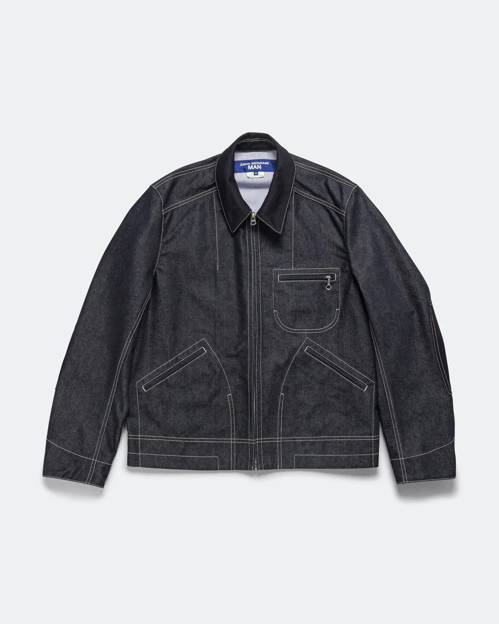 Junya Watanabe MAN Cotton Polyester Reactive-Dyed Denim Jacket - Indigo