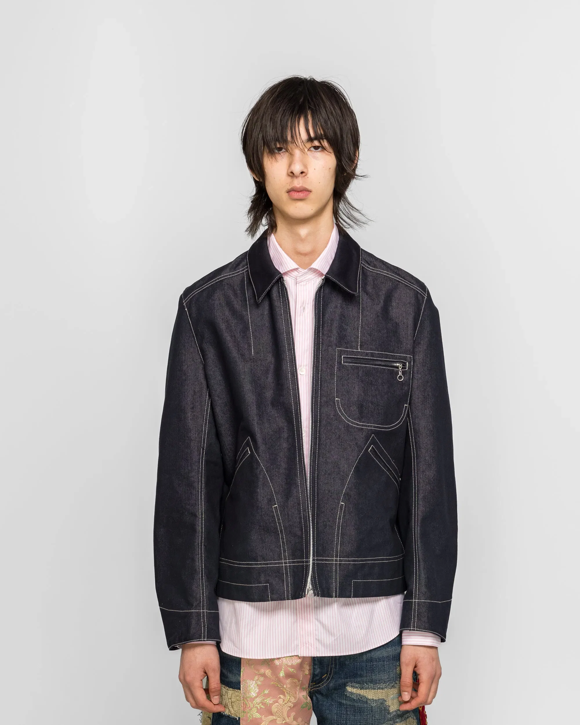 Junya Watanabe MAN Cotton Polyester Reactive-Dyed Denim Jacket - Indigo