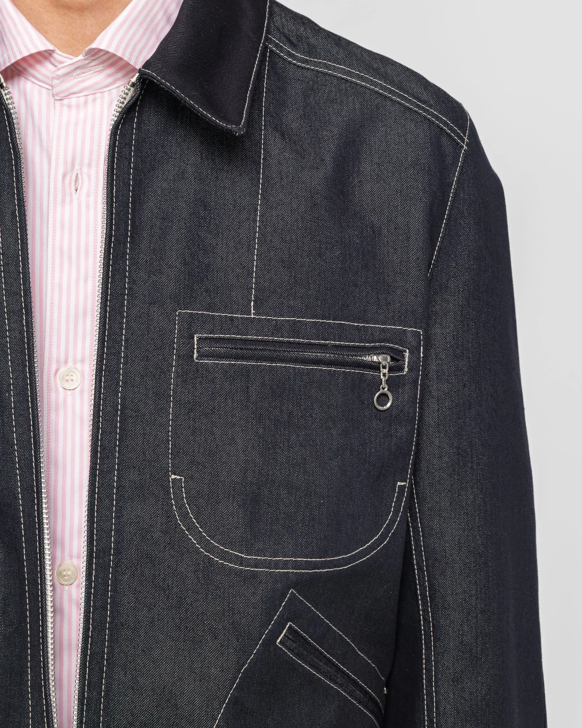 Junya Watanabe MAN Cotton Polyester Reactive-Dyed Denim Jacket - Indigo