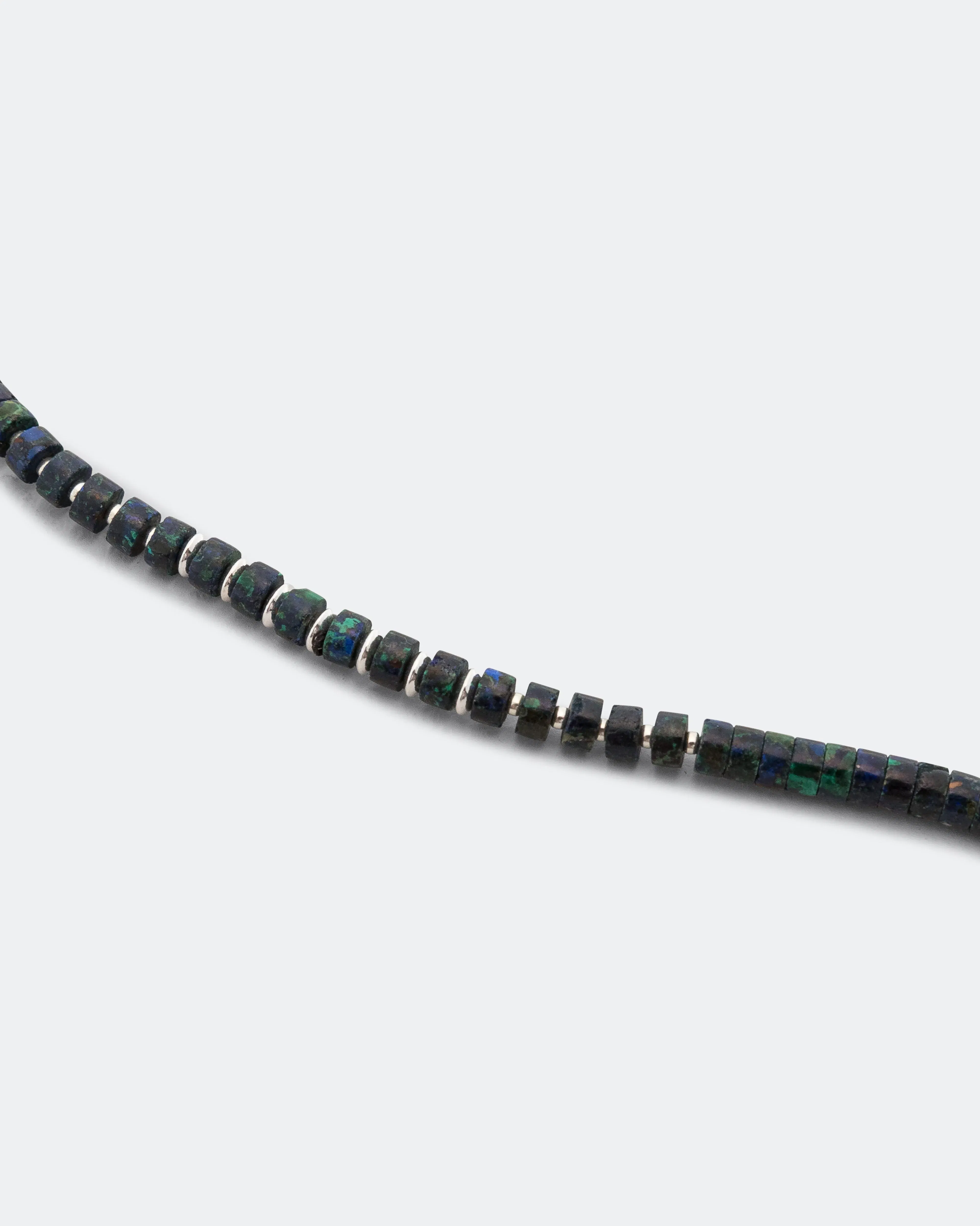 Mikia Silver Heishi Bracelet - Azurite/925 Silver