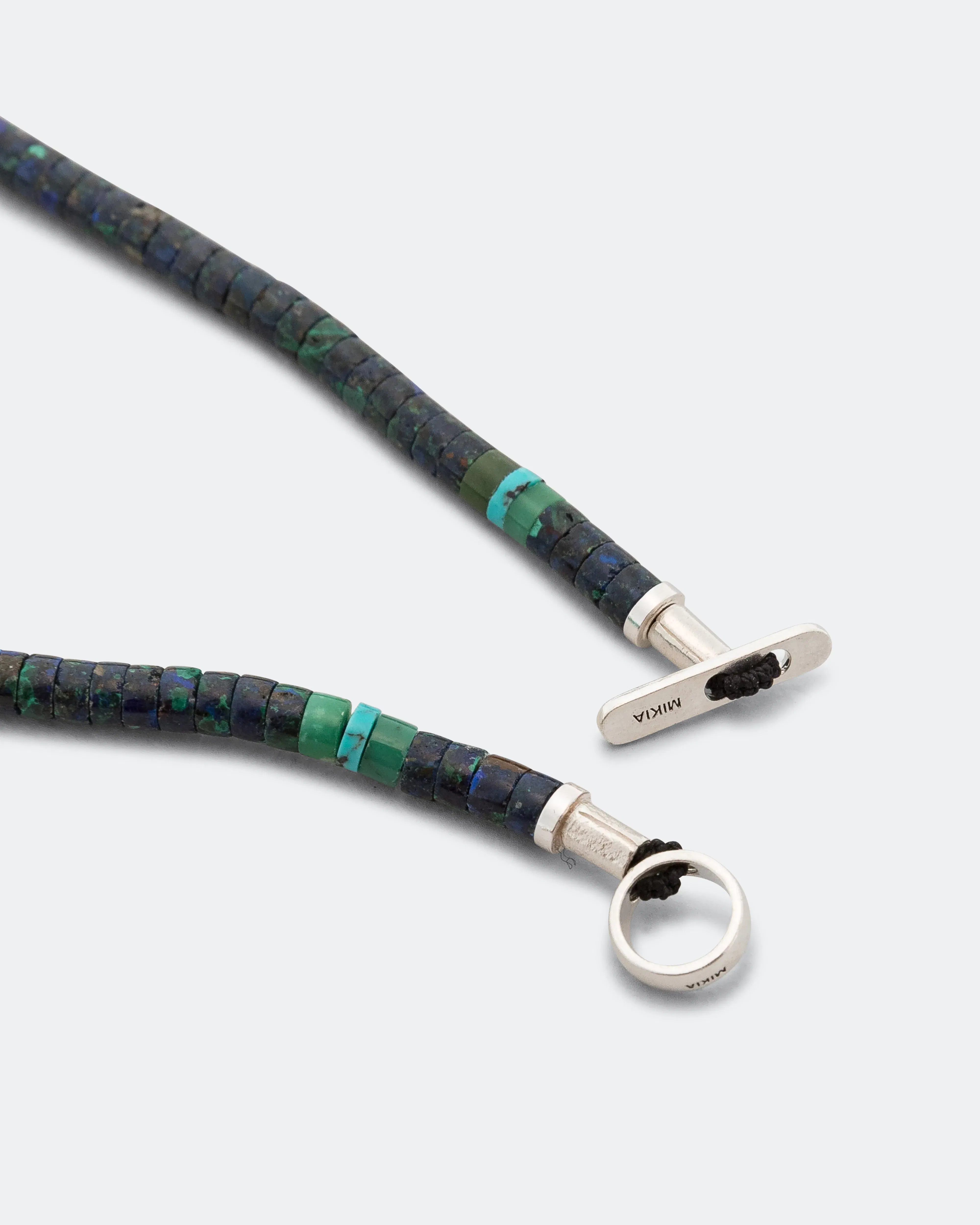Mikia Silver Heishi Bracelet - Azurite/925 Silver