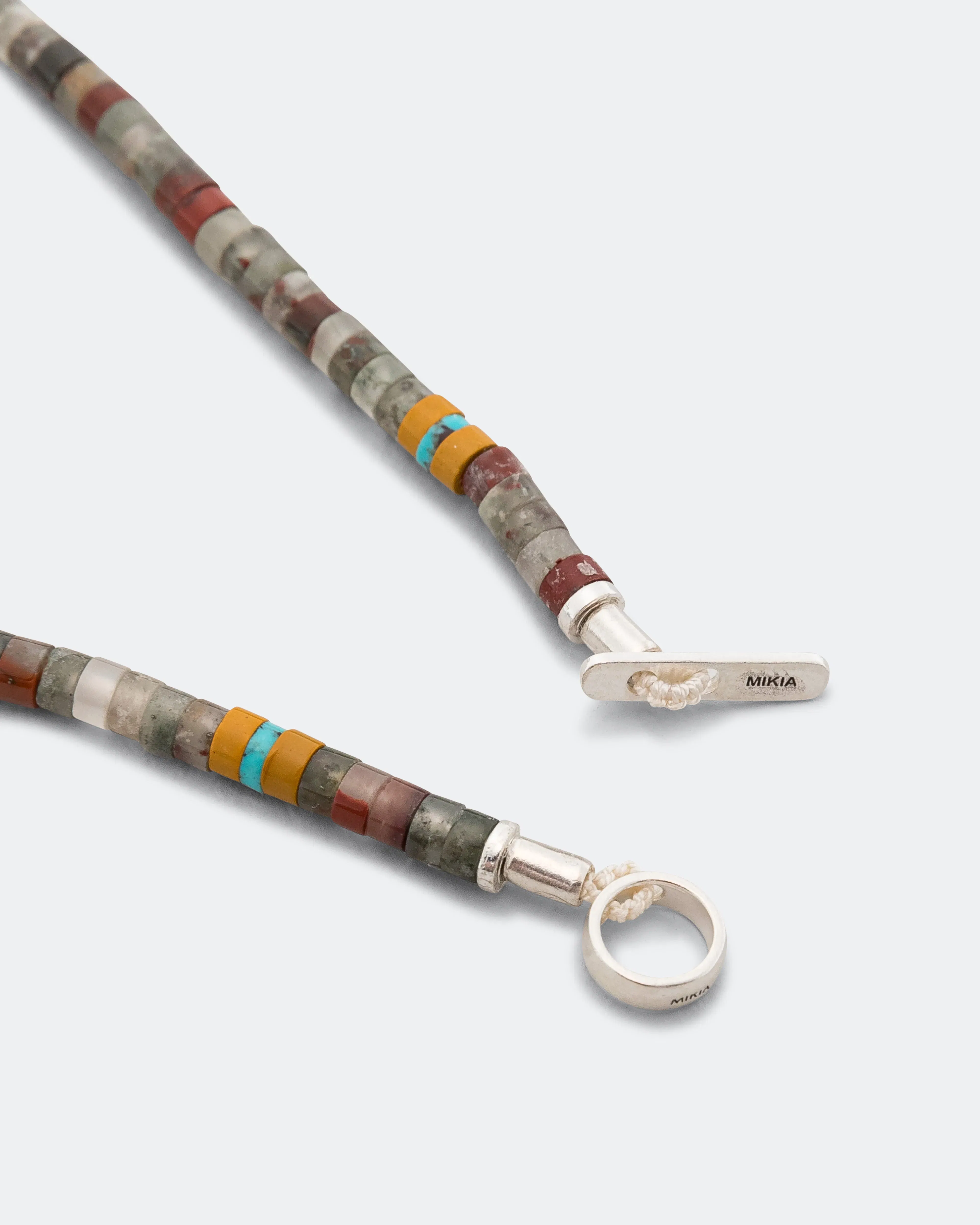 Mikia Silver Heishi Bracelet - African Bloodstone/925 Silver