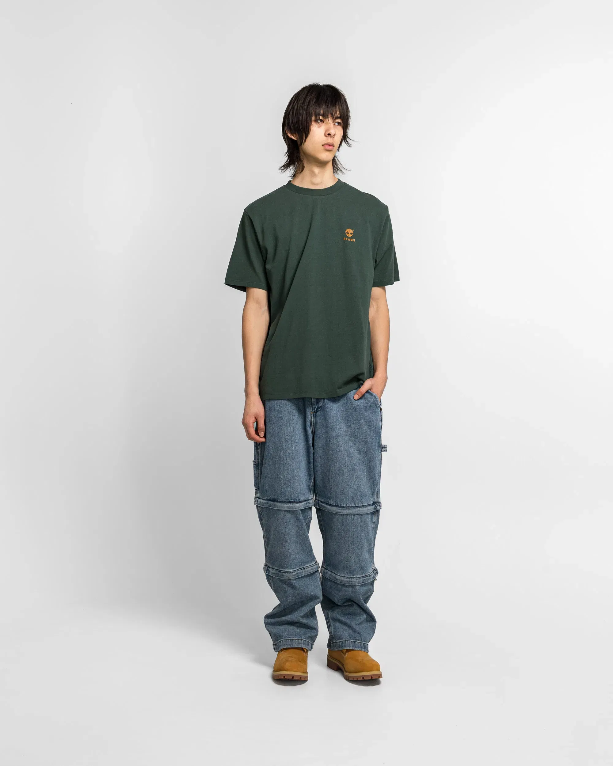 Timberland Cotton Print T-Shirt x BEAMS - Green