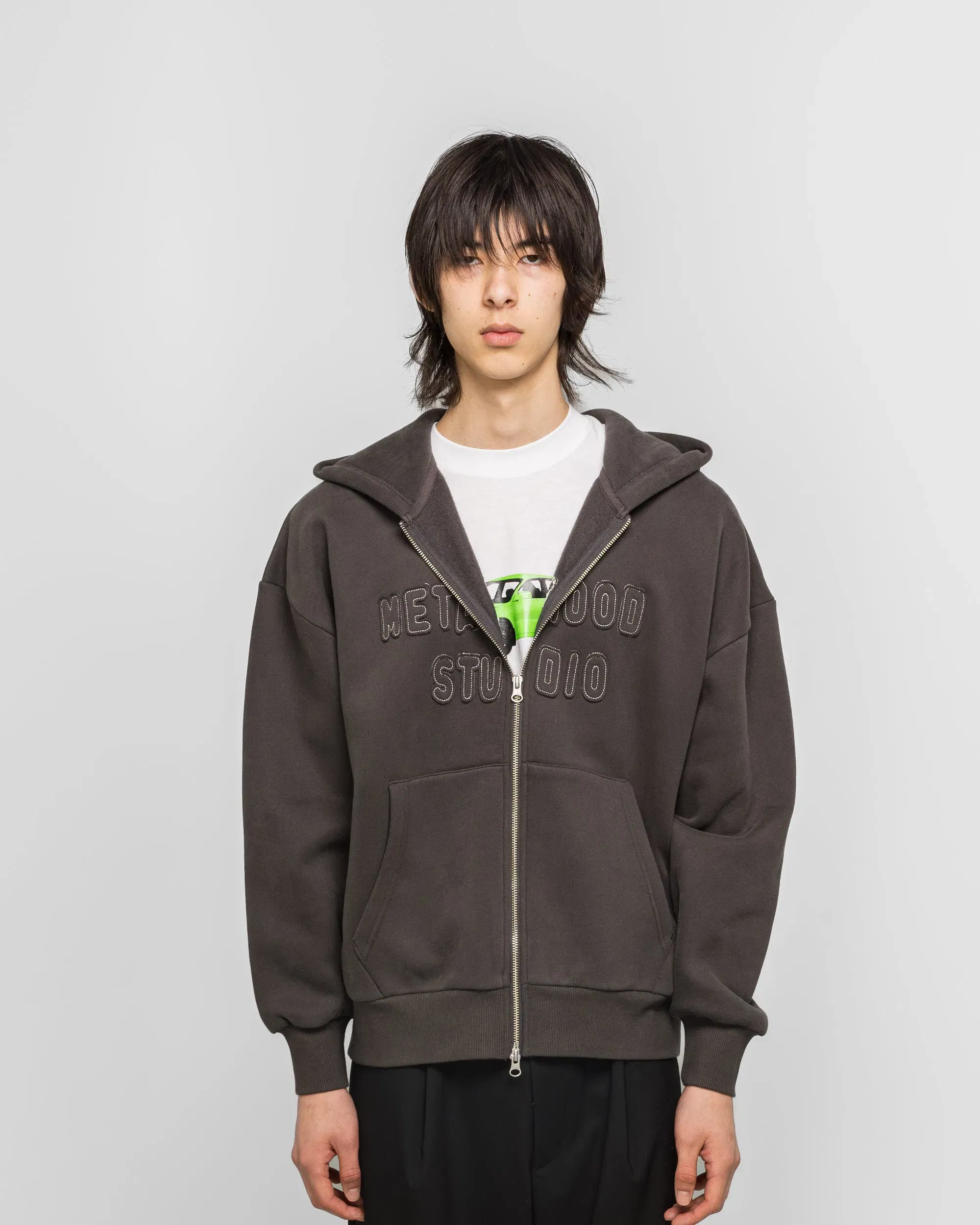 Metalwood Cutie Zip Hooded Sweatshirt - Tar