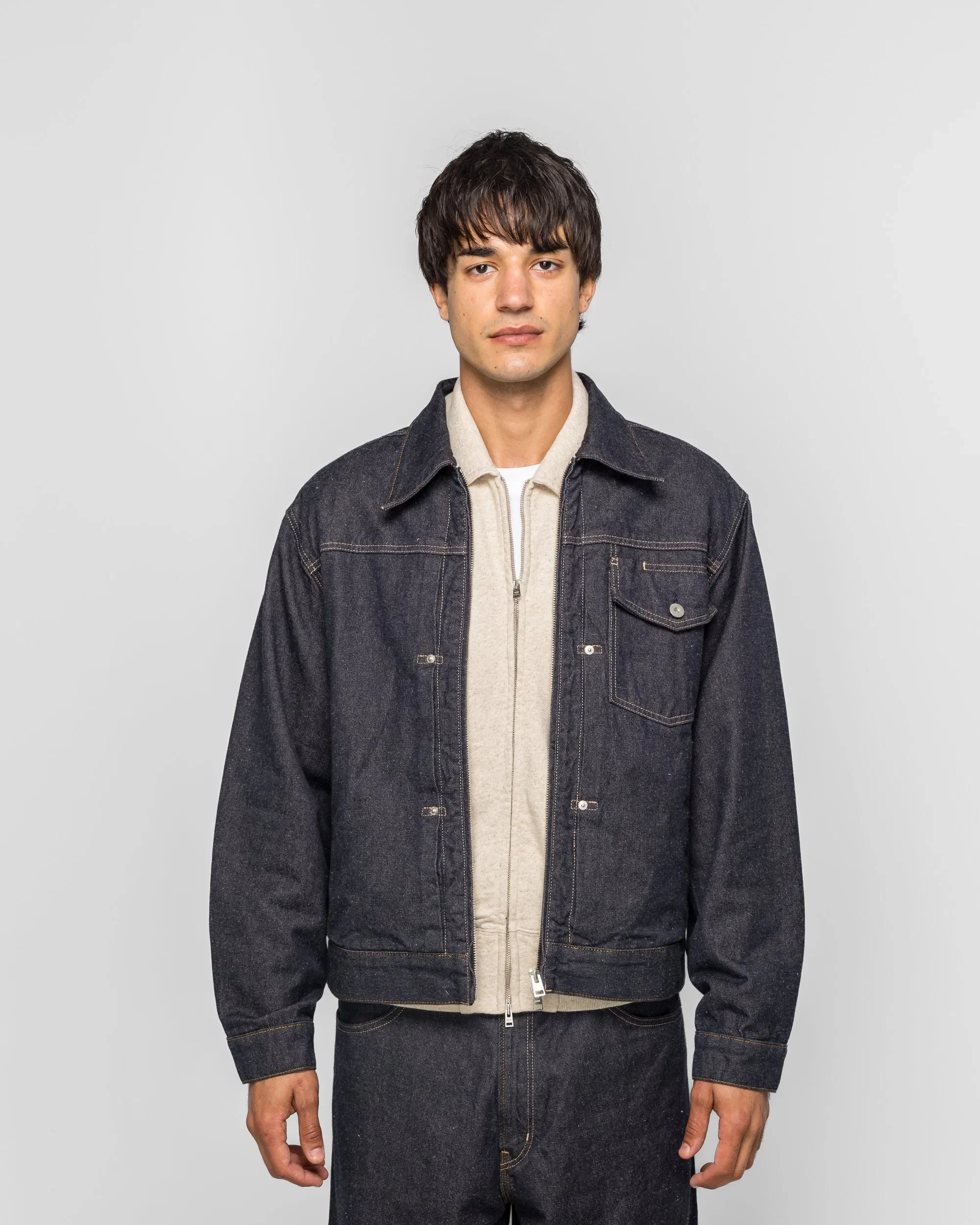 Norse Projects Svendborg Broken Twill Cotton Linen Denim Jacket - Indigo