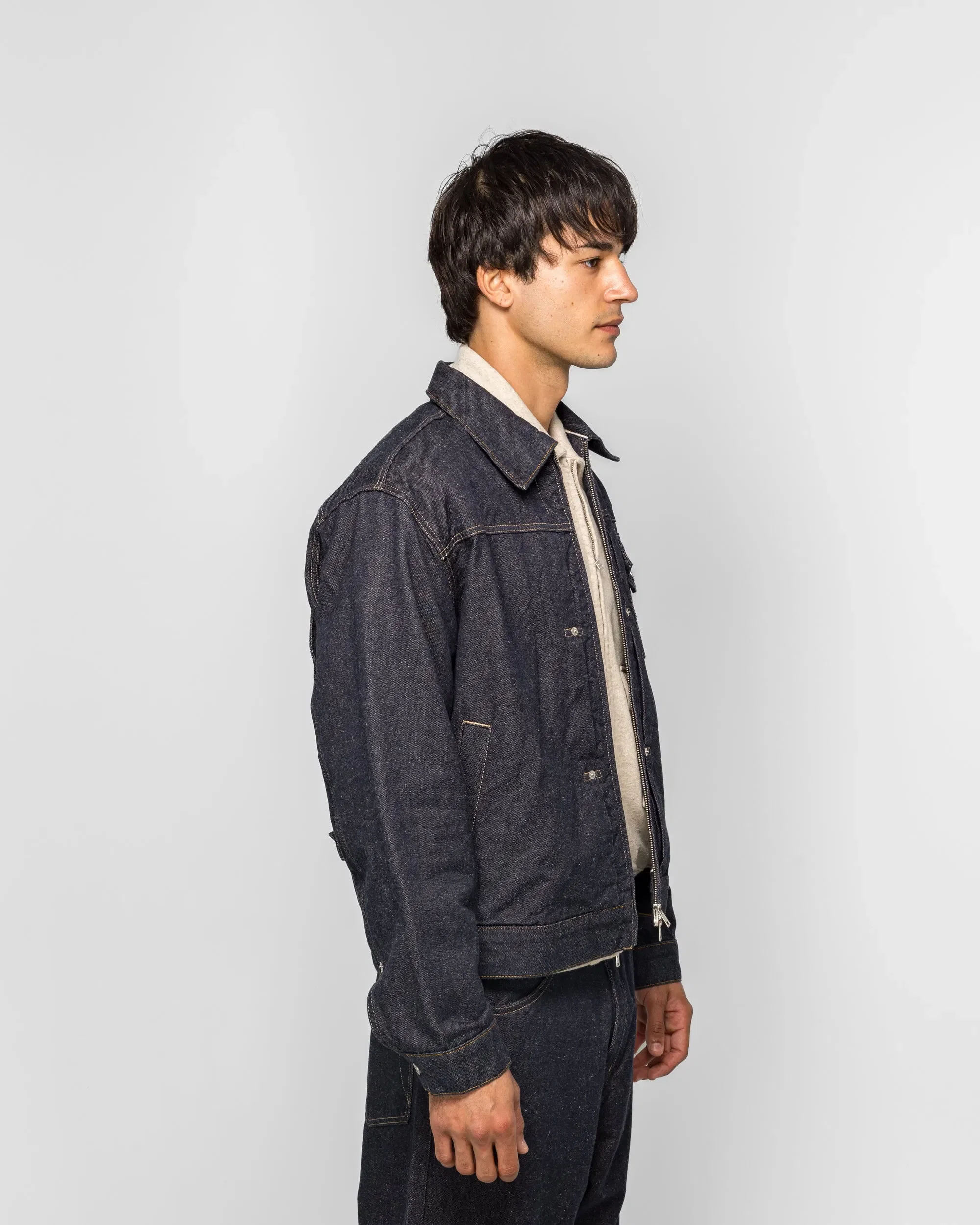 Norse Projects Svendborg Broken Twill Cotton Linen Denim Jacket - Indigo
