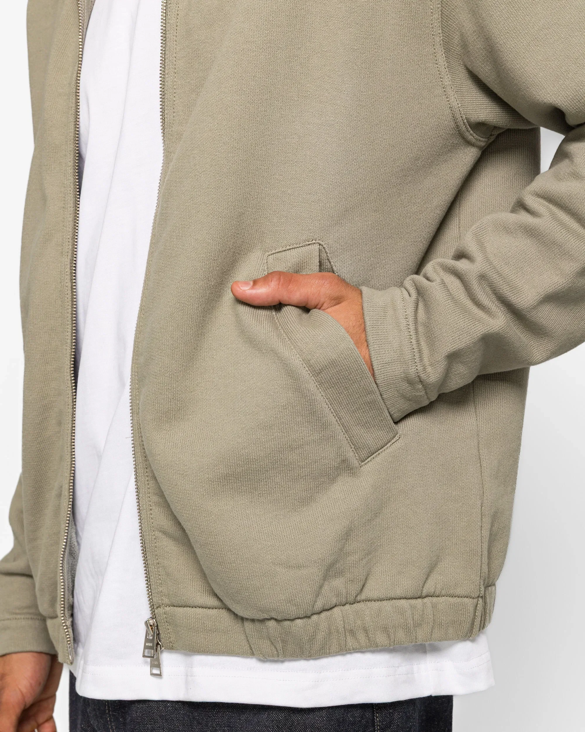 Norse Projects Hornidal Relaxed Organic Loopback Track Jacket - Vetiver
