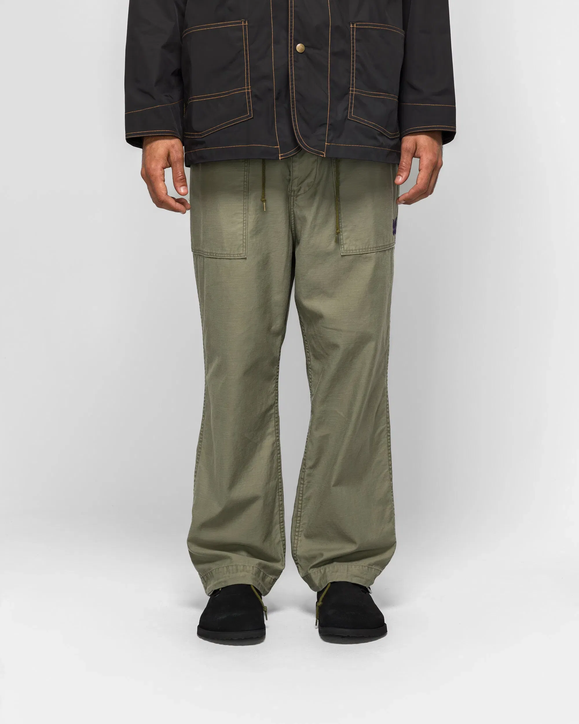 Needles String Field Pant - Olive Reversed Sateen