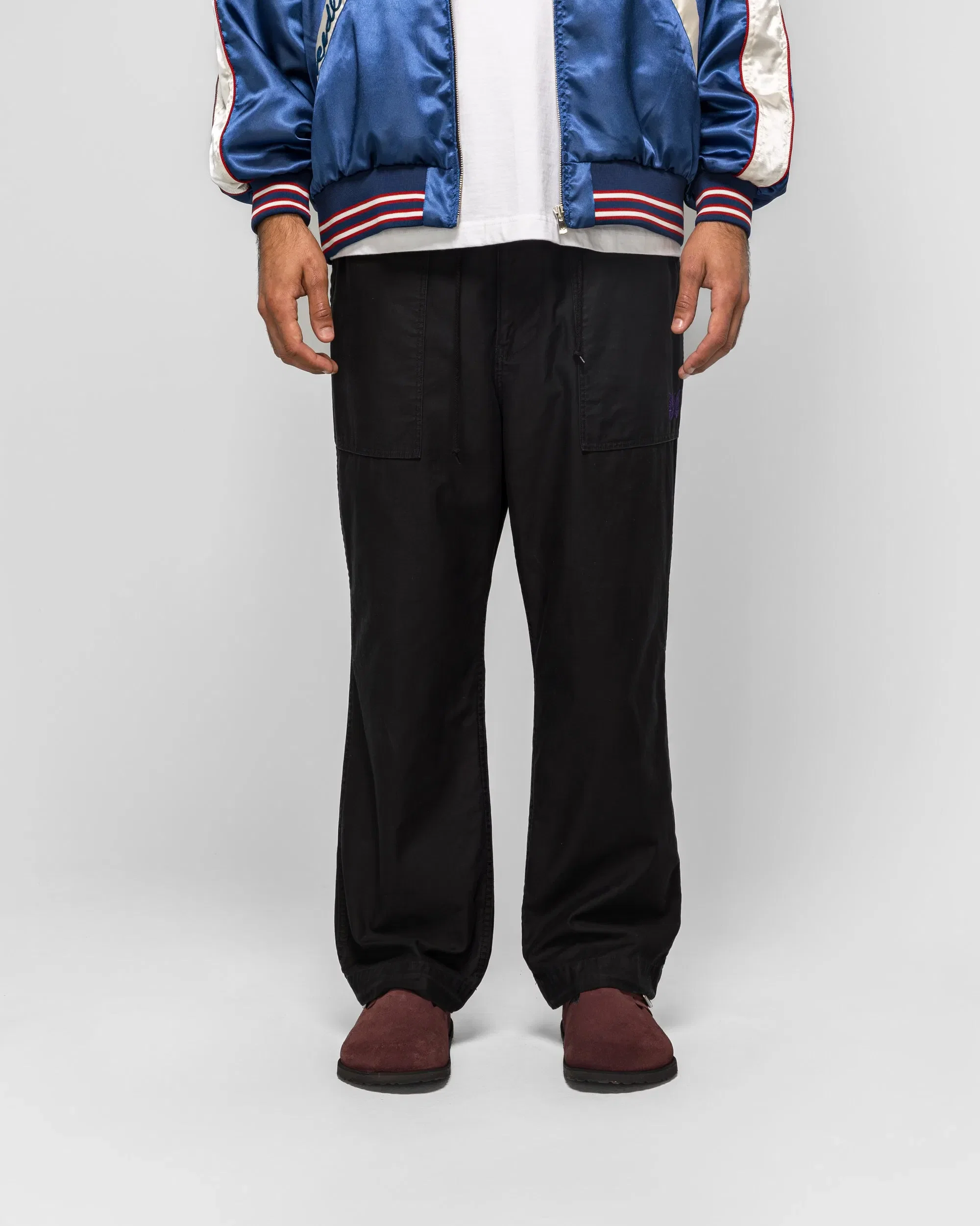 Needles String Field Pant - Black Reversed Sateen